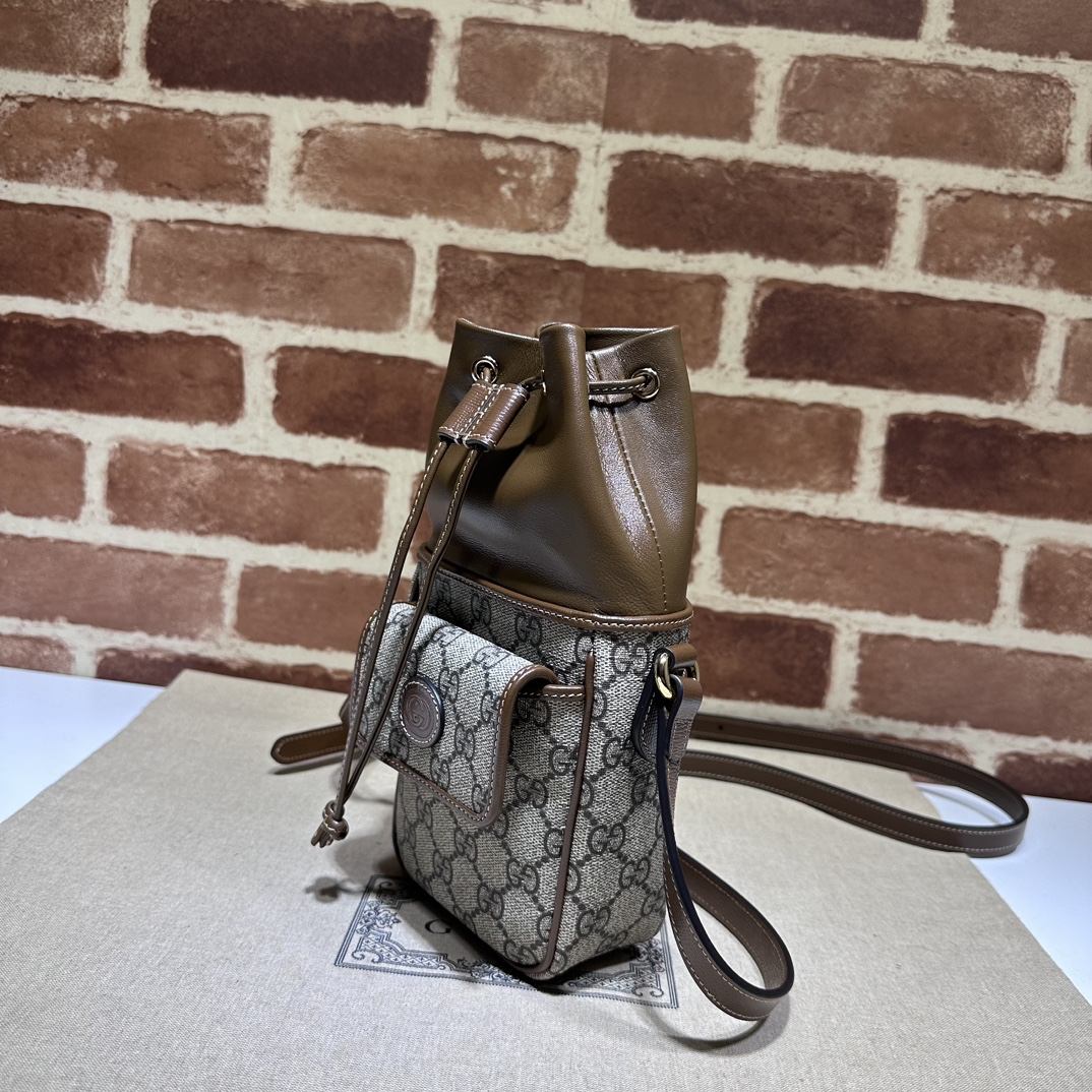 Balo Gucci Backpack With Interlocking G Beige And Brown