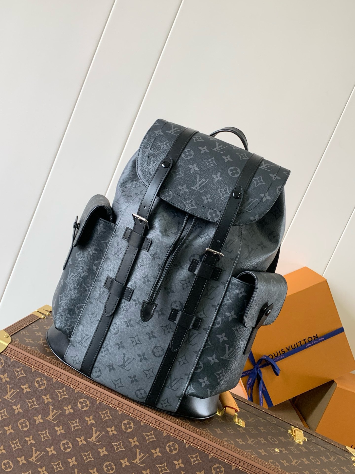 Balo Louis Vuitton Christopher MM Backpack 'Black'