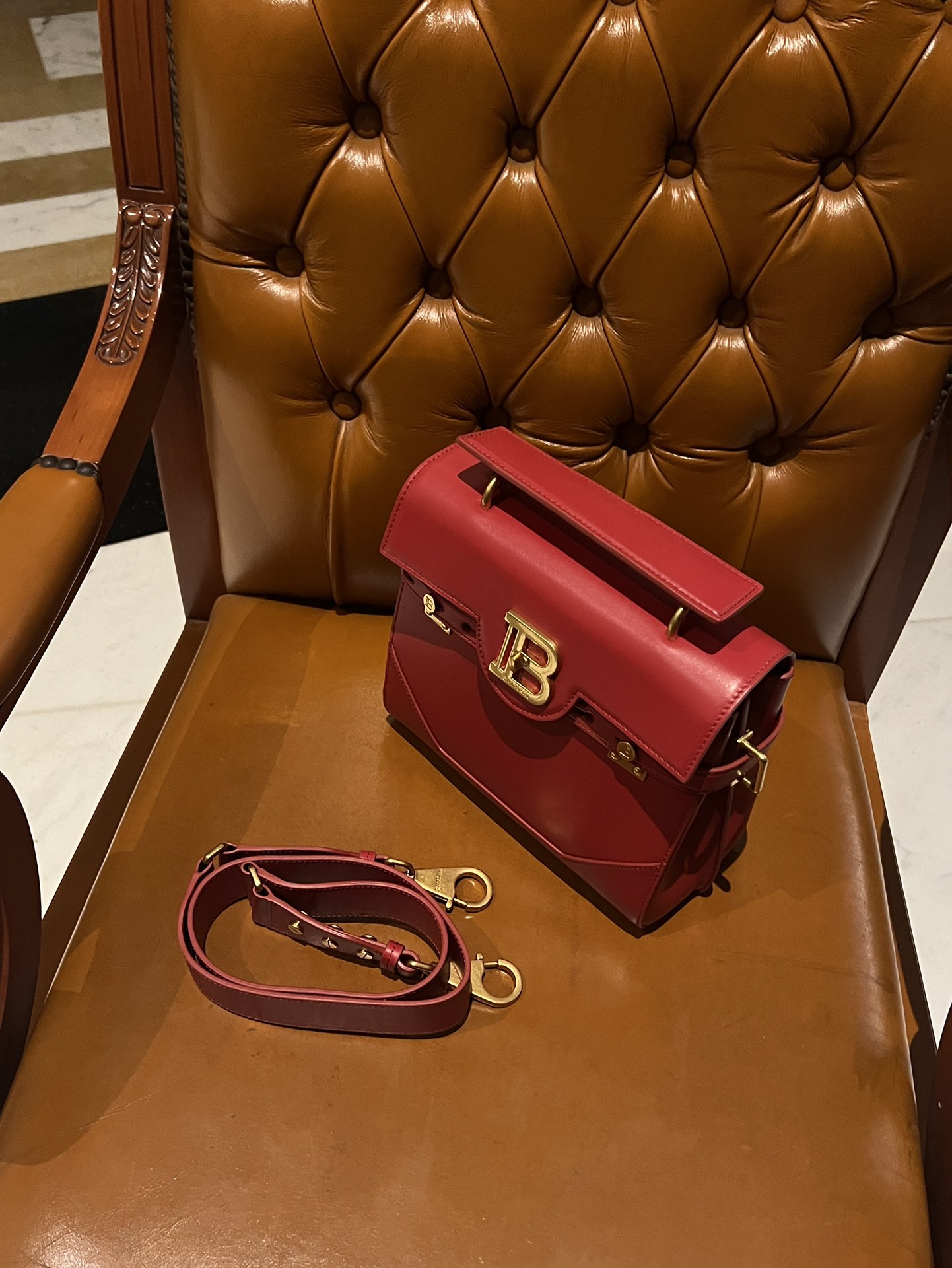 Bbuzz 22 Hobo Bag - Balmain - Red - Leather ref.723067BALMAIN 00289