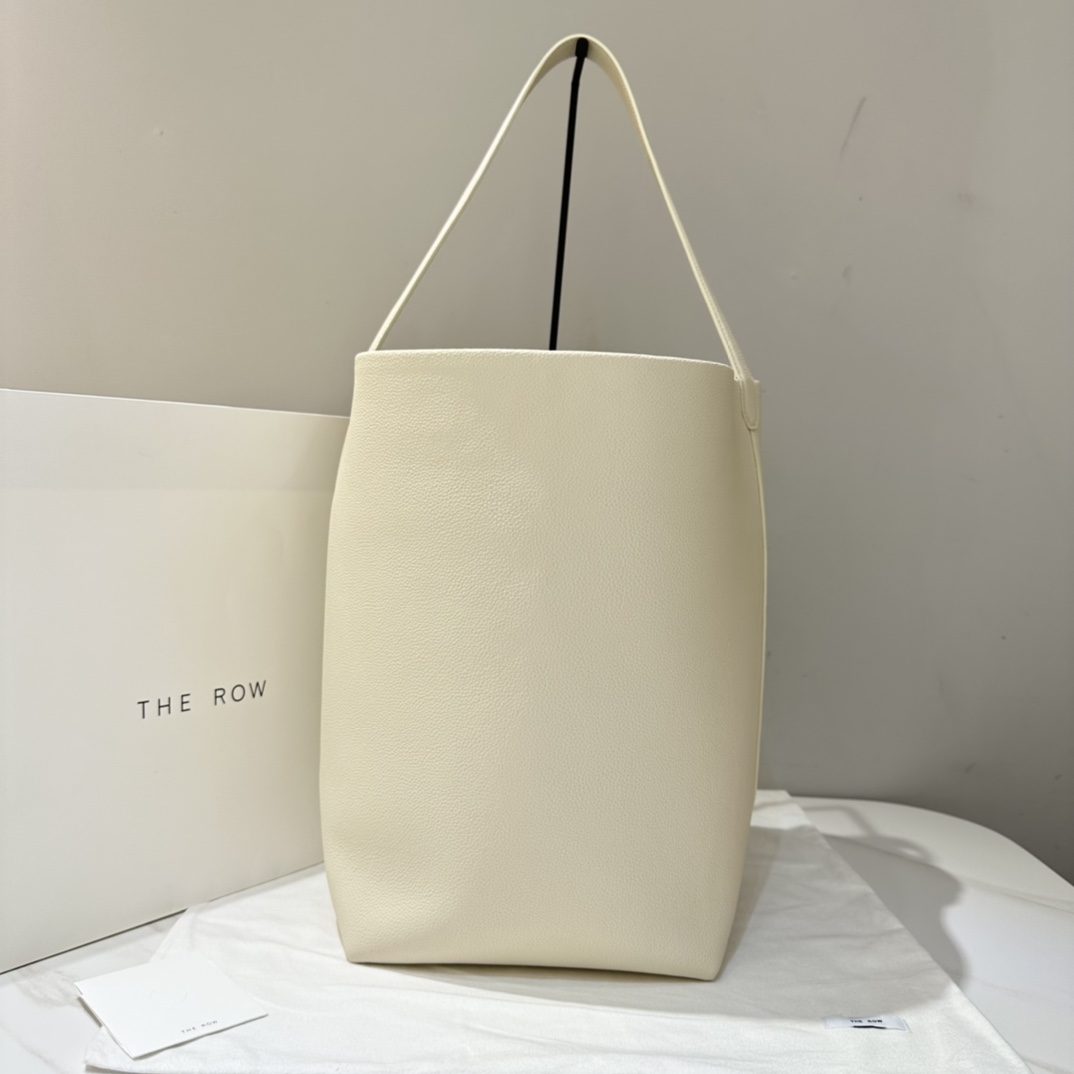 Beige Large N/S Park Leather Tote | THE ROW