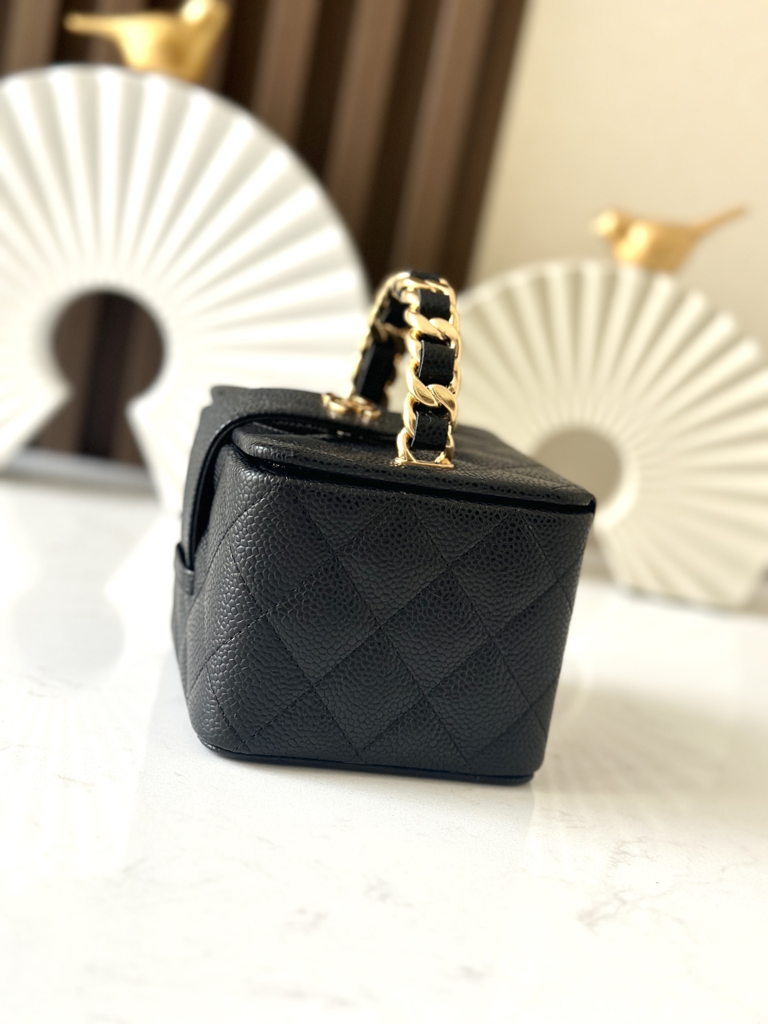 Black Chanel CC Quilted Caviar Leather Belt Bag