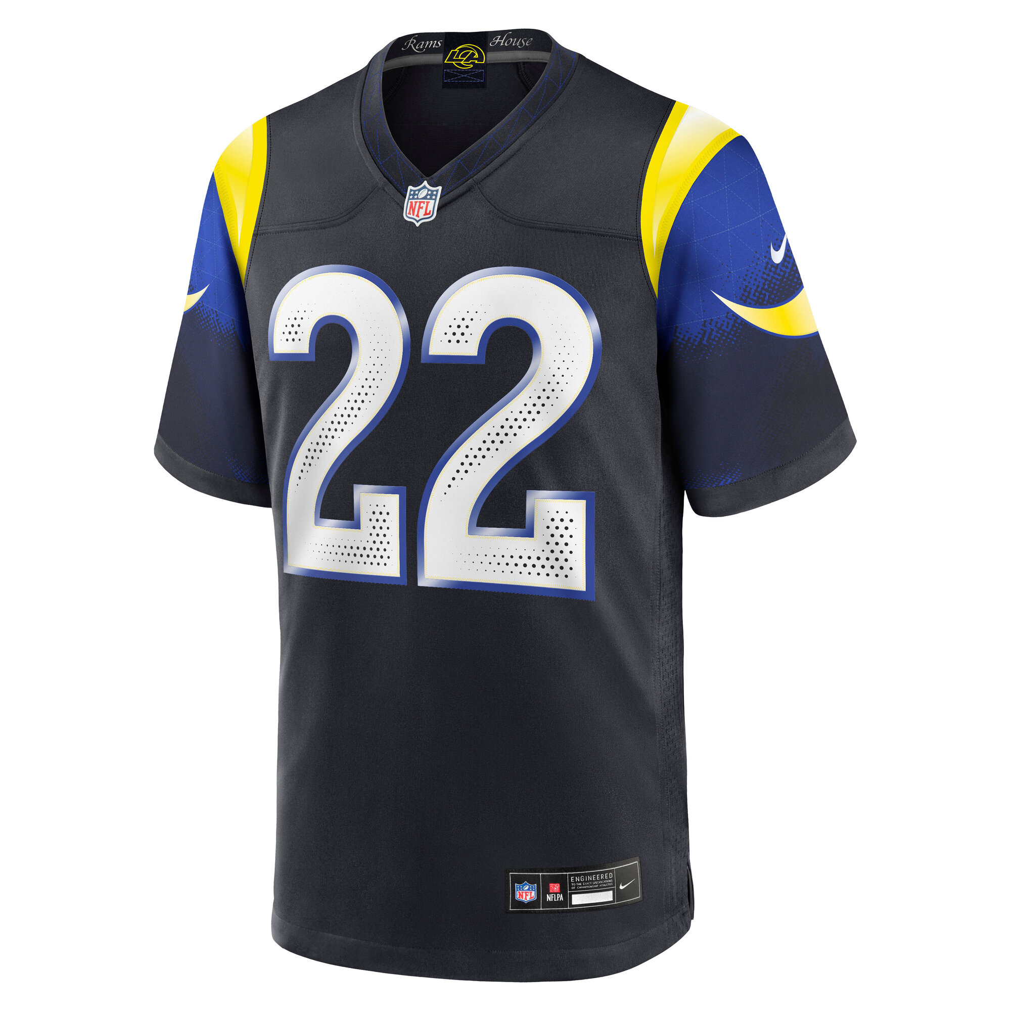 Blake Corum Los Angeles Rams Nike 2025 Rivalries Collection Game Jersey – Midnight Blue