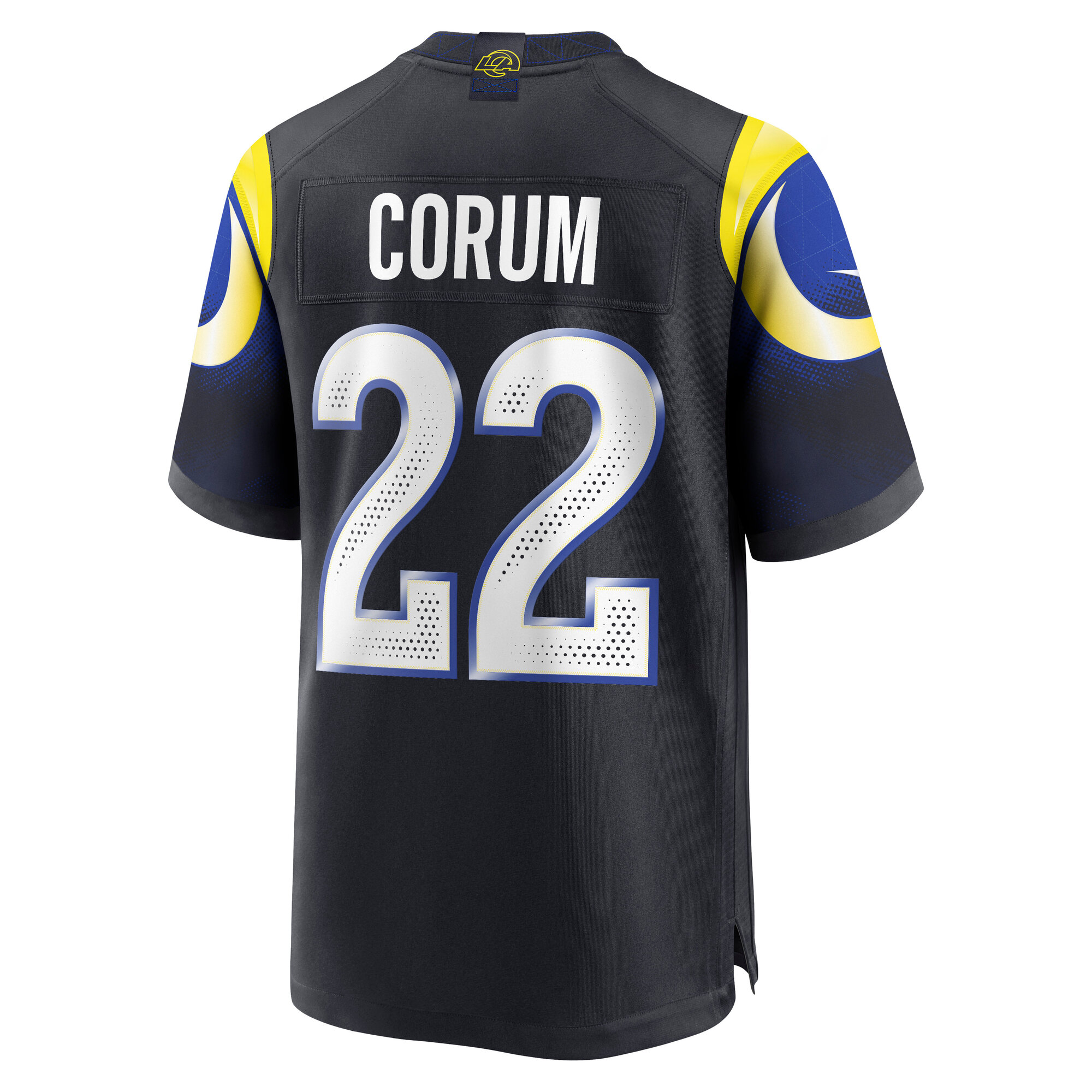 Blake Corum Los Angeles Rams Nike 2025 Rivalries Collection Game Jersey – Midnight Blue