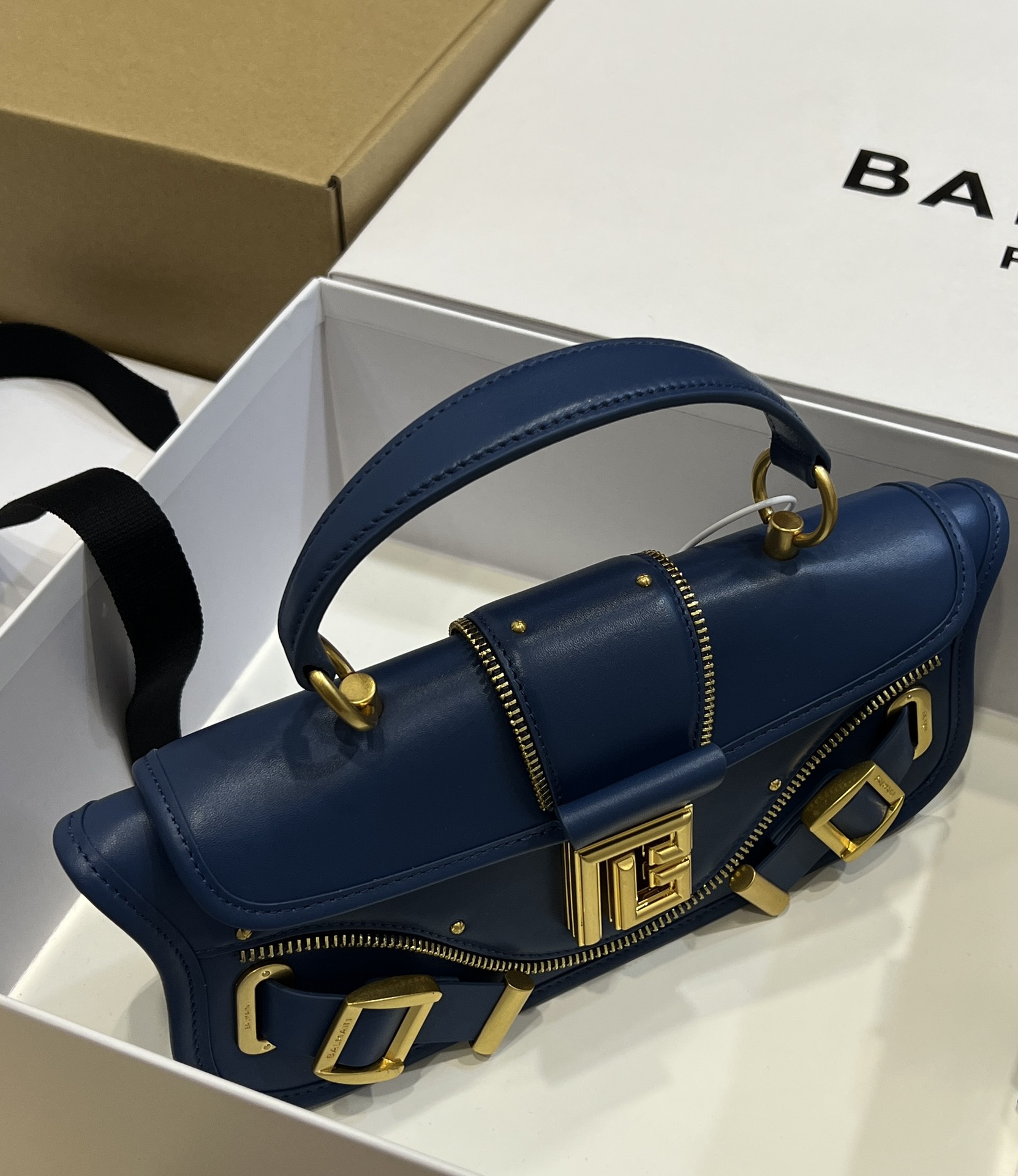 Balmain Paris Blue Leather Bag - Luxury Designer Handbag