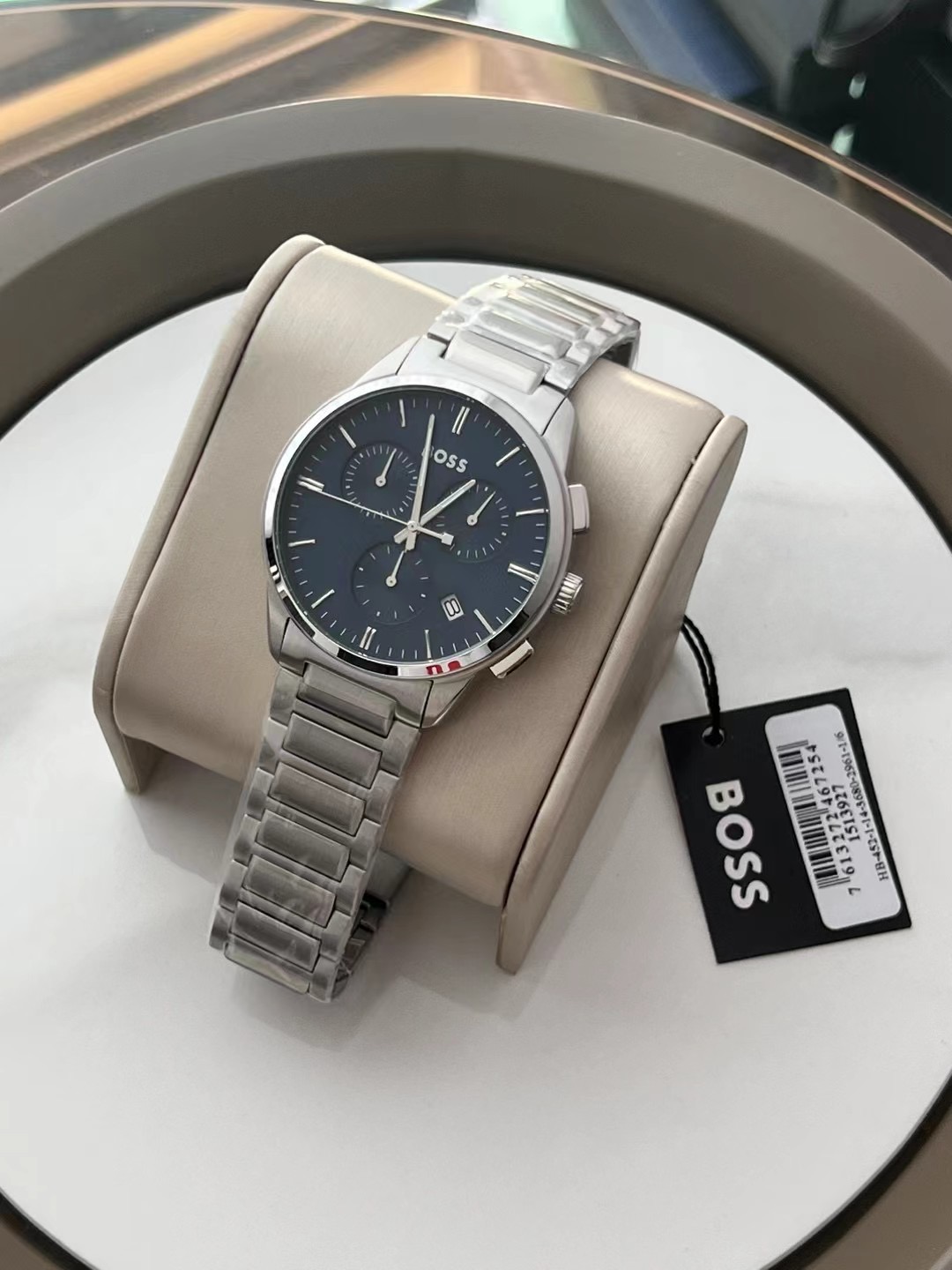 BOSS Blue Dial Watch - BOSS Ocean Edition Blue Dial - Silver Steel - Image 7