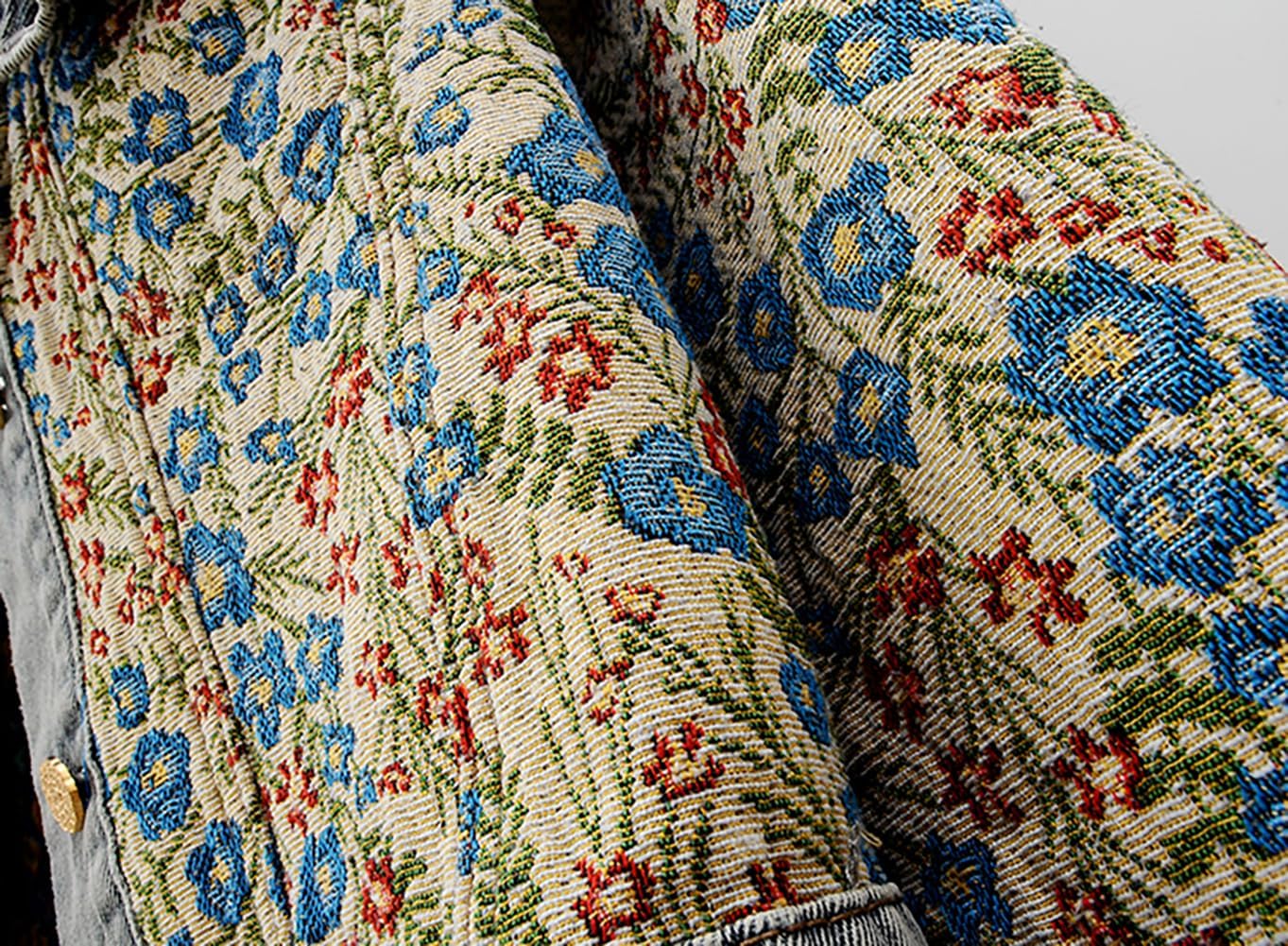 BlueFire2015 Women\u2019s Sweet Peter Pan Collar Long Sleeve Jacquard Denim Jacket