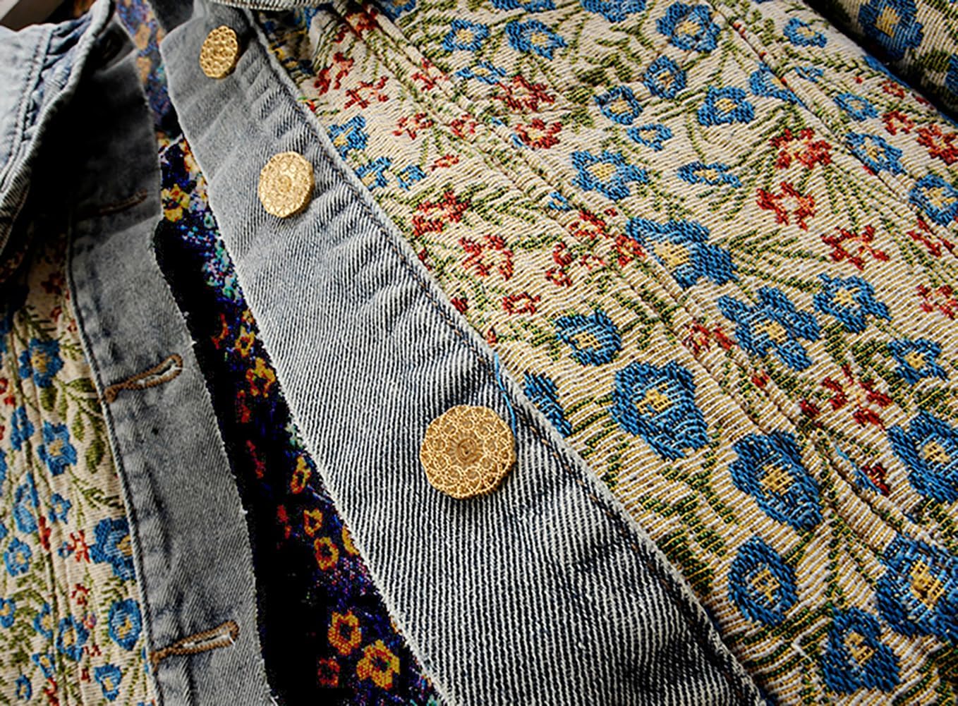 BlueFire2015 Women\u2019s Sweet Peter Pan Collar Long Sleeve Jacquard Denim Jacket