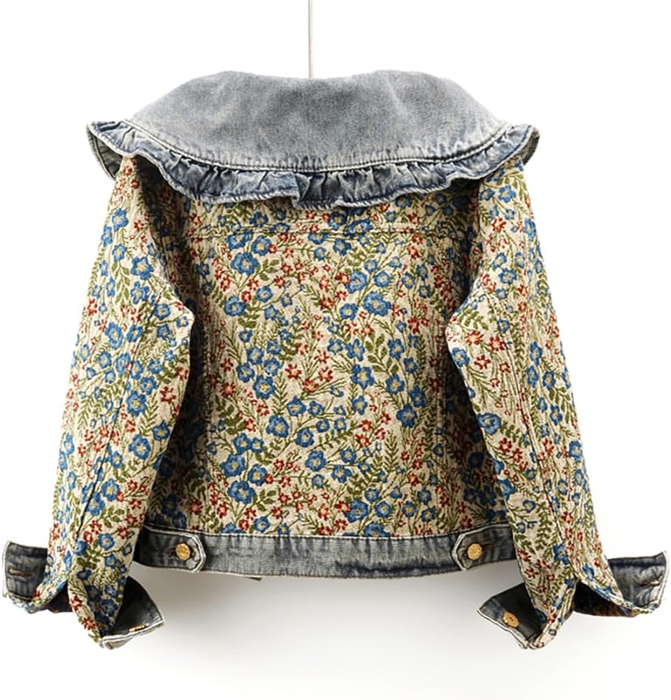 BlueFire2015 Women\u2019s Sweet Peter Pan Collar Long Sleeve Jacquard Denim Jacket