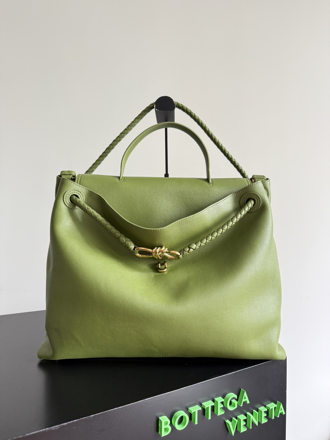 Lime Leather Knot Bag
