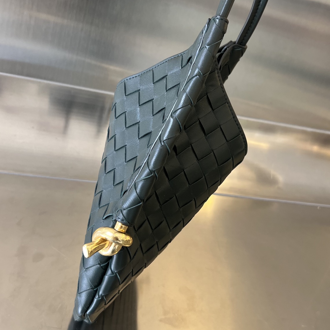 Bottega Veneta Small Leather Solstice Shoulder Bag -black