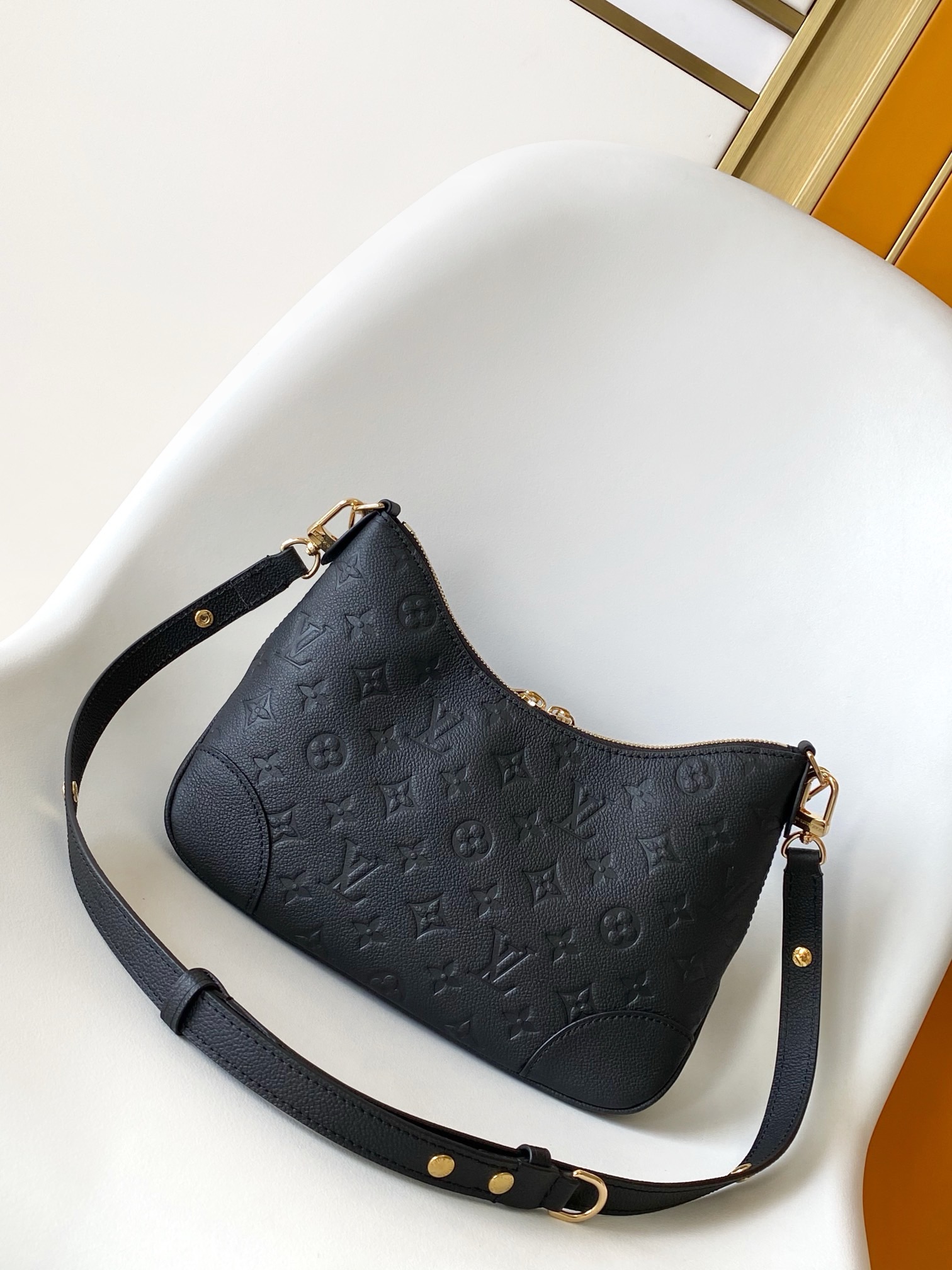 Boulogne PM Monogram Empreinte Bag Black – Bags | LOUIS VUITTON
