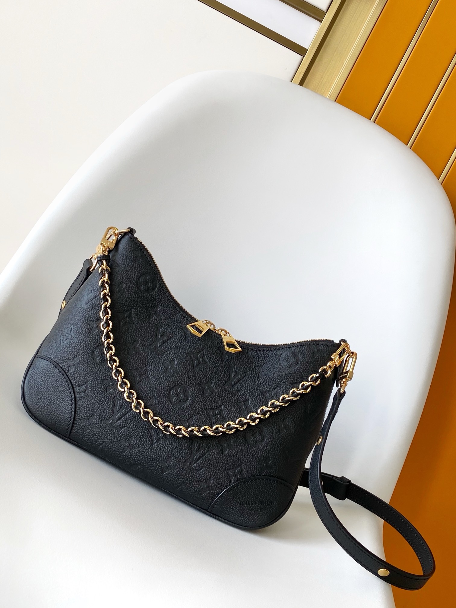 Boulogne PM Monogram Empreinte Bag Black – Bags | LOUIS VUITTON