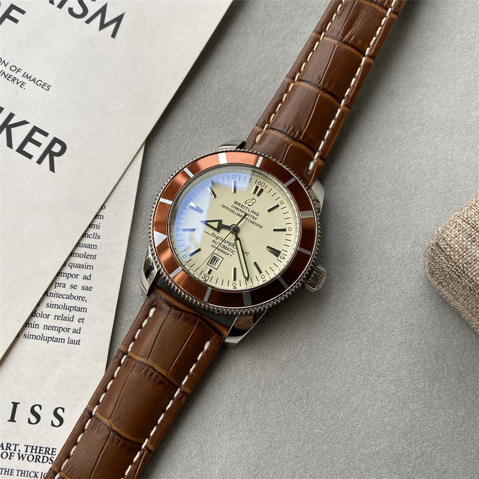 Breitling Brown Leather Cream - Breitling Superocean Heritage Brown - Image 3