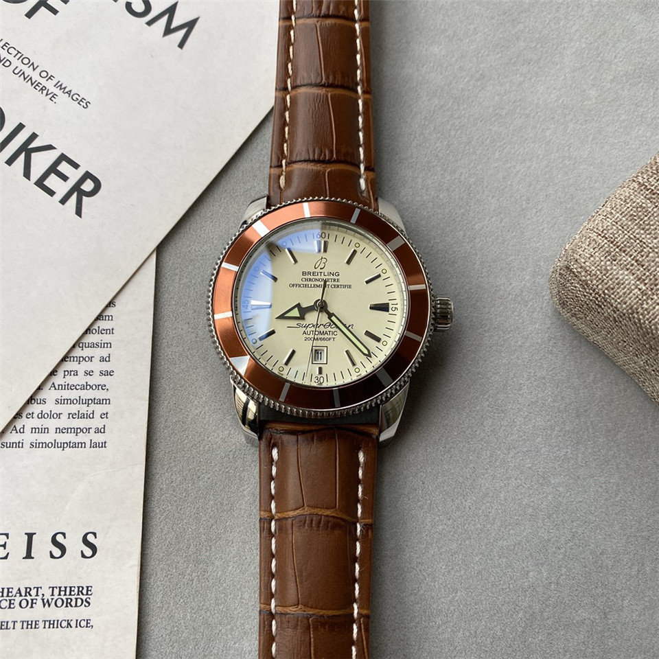 Breitling Brown Leather Cream - Breitling Superocean Heritage Brown - Image 2