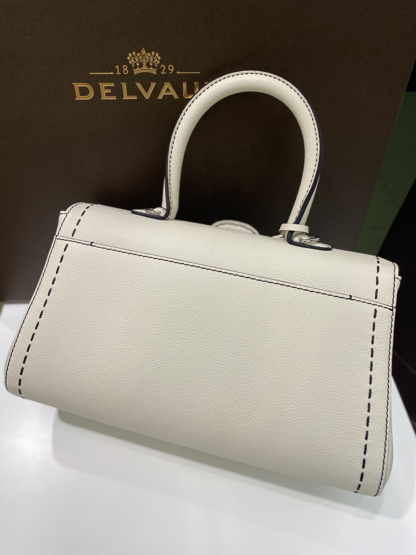 Brillant leather handbag Delvaux White in Leather