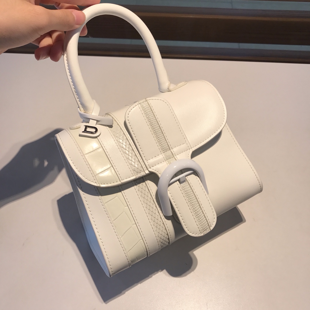 Brillant leather handbag Delvaux White in Leather