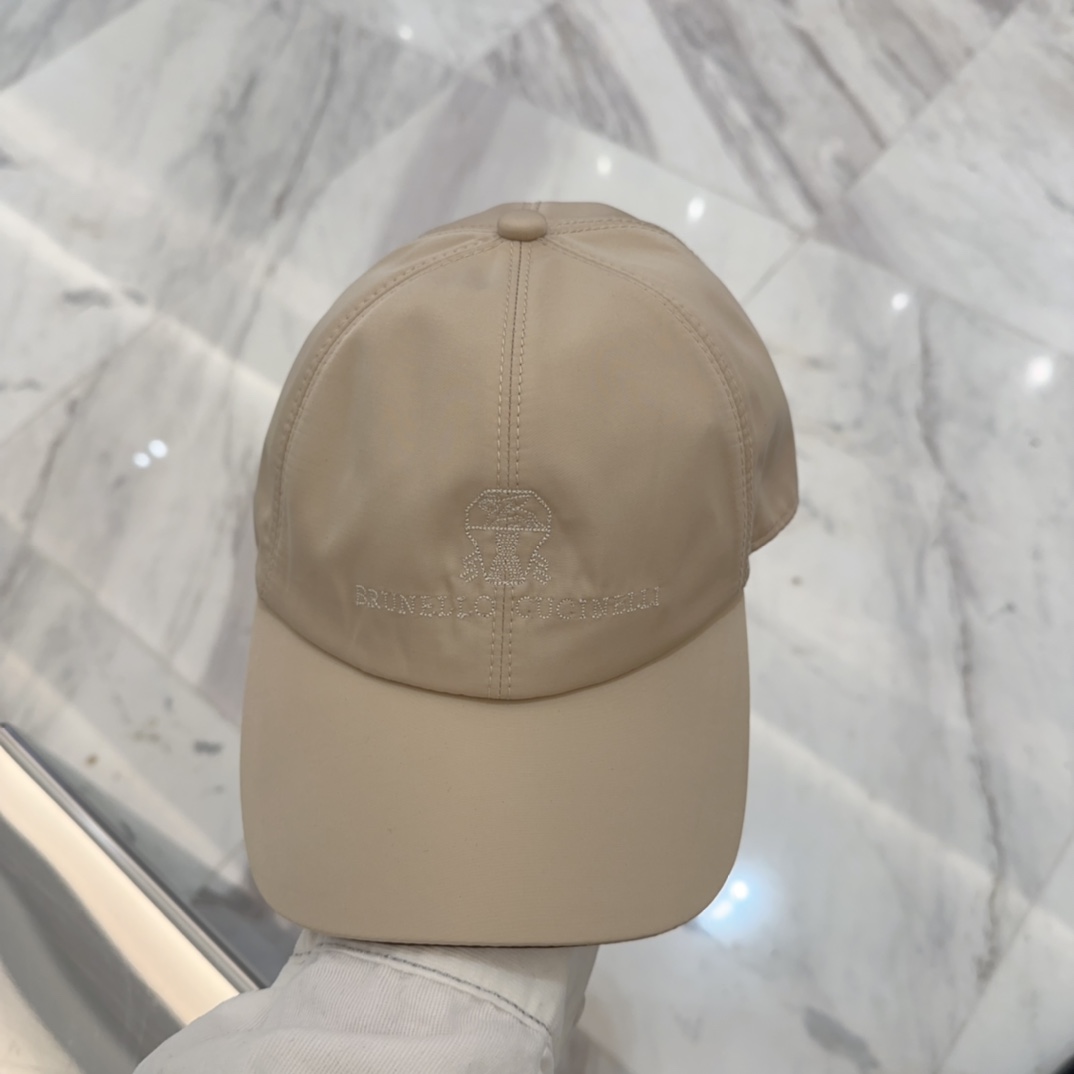 Brunello Cucinelli Beige Baseball Cap - Embroidered Logo