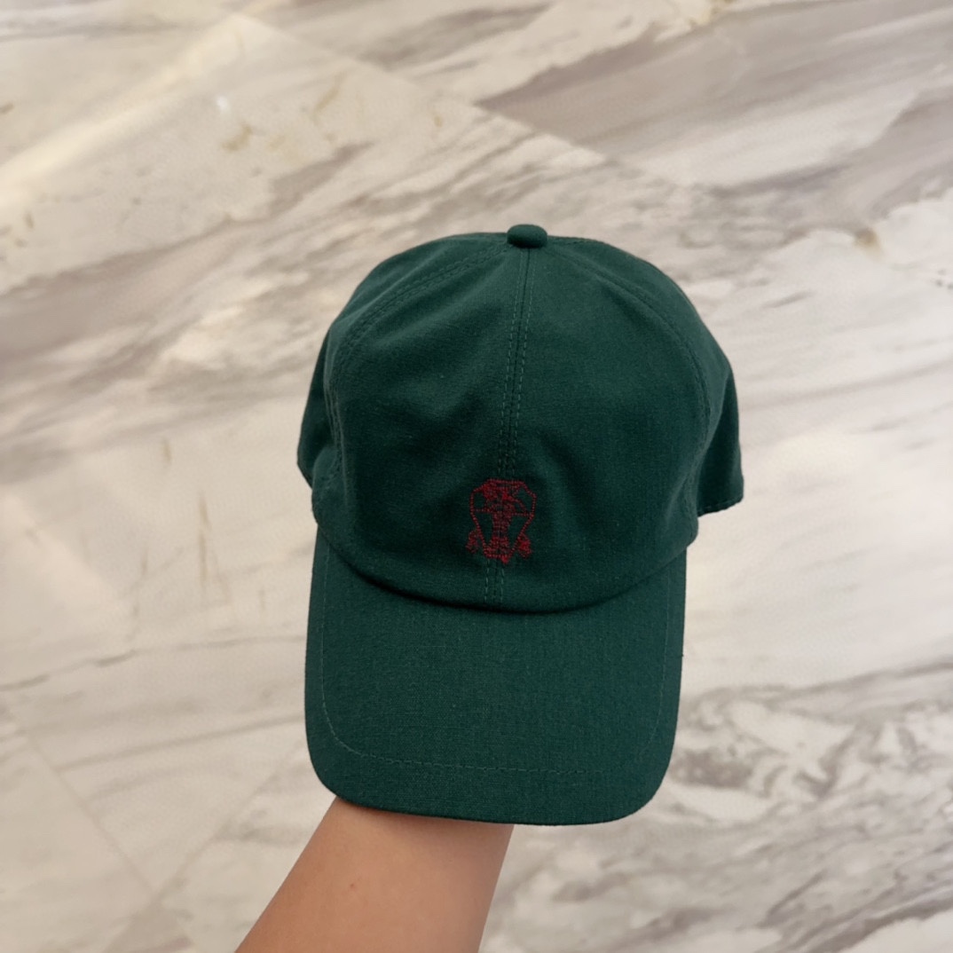 Green Cotton Cap Red Logo - Green Cotton Cap - Red Embroidered Logo