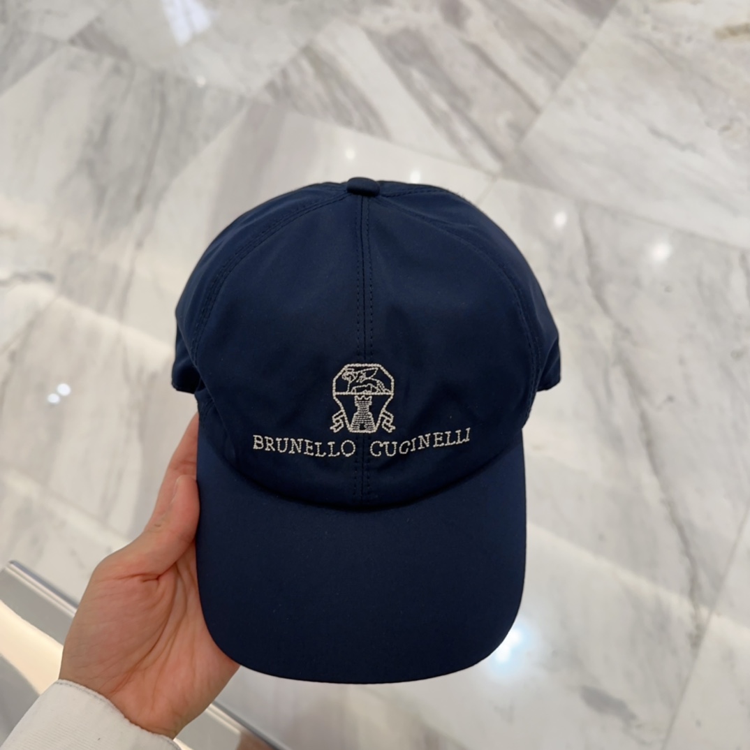 Brunello Cucinelli Navy Baseball Cap - Embroidered Logo