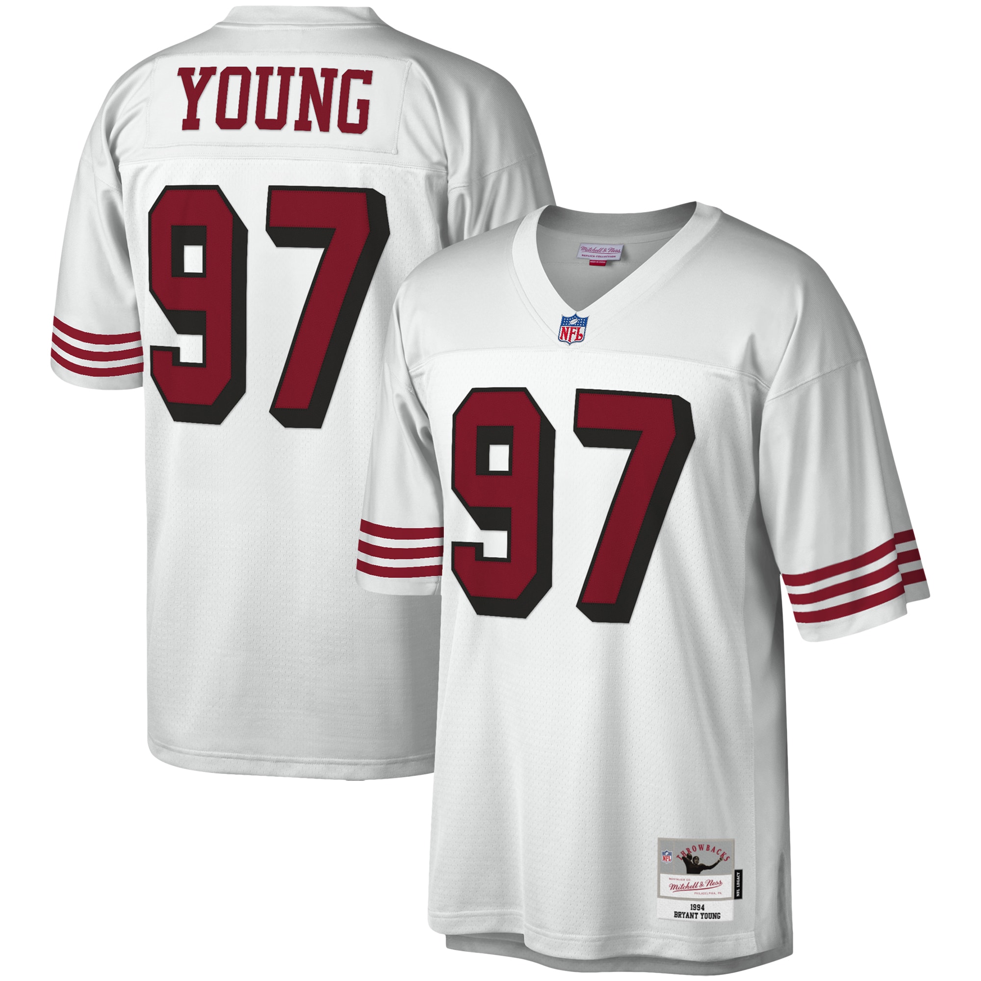 Bryant Young San Francisco  Mitchell & Ness 1994 Legacy Replica Jersey - White