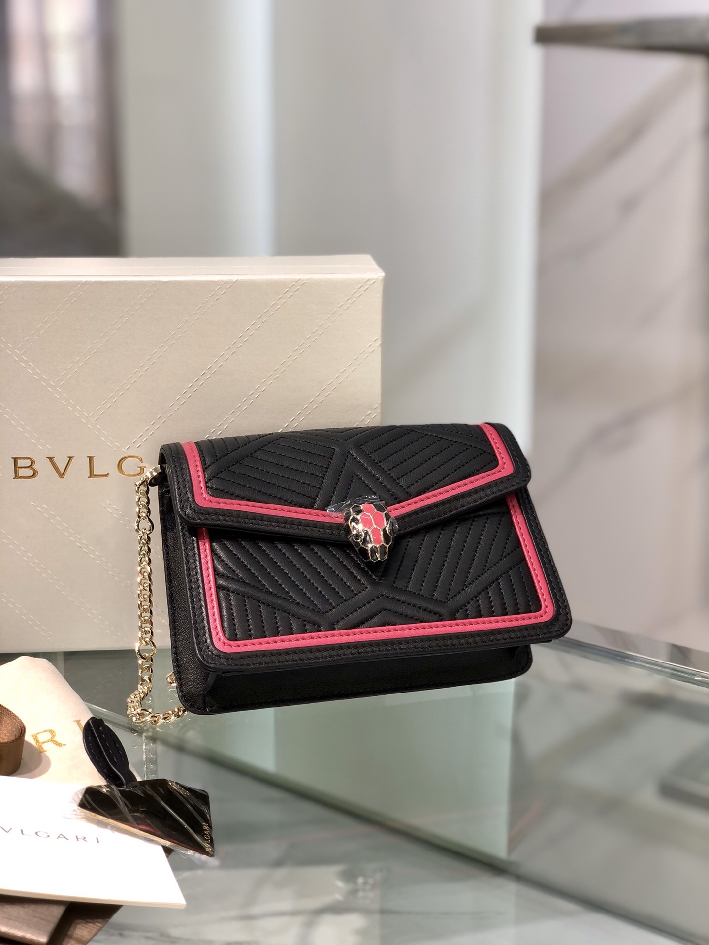 Bulgari Serpenti Forever Diamond Blast Flap Bag 286626 Bvlgari