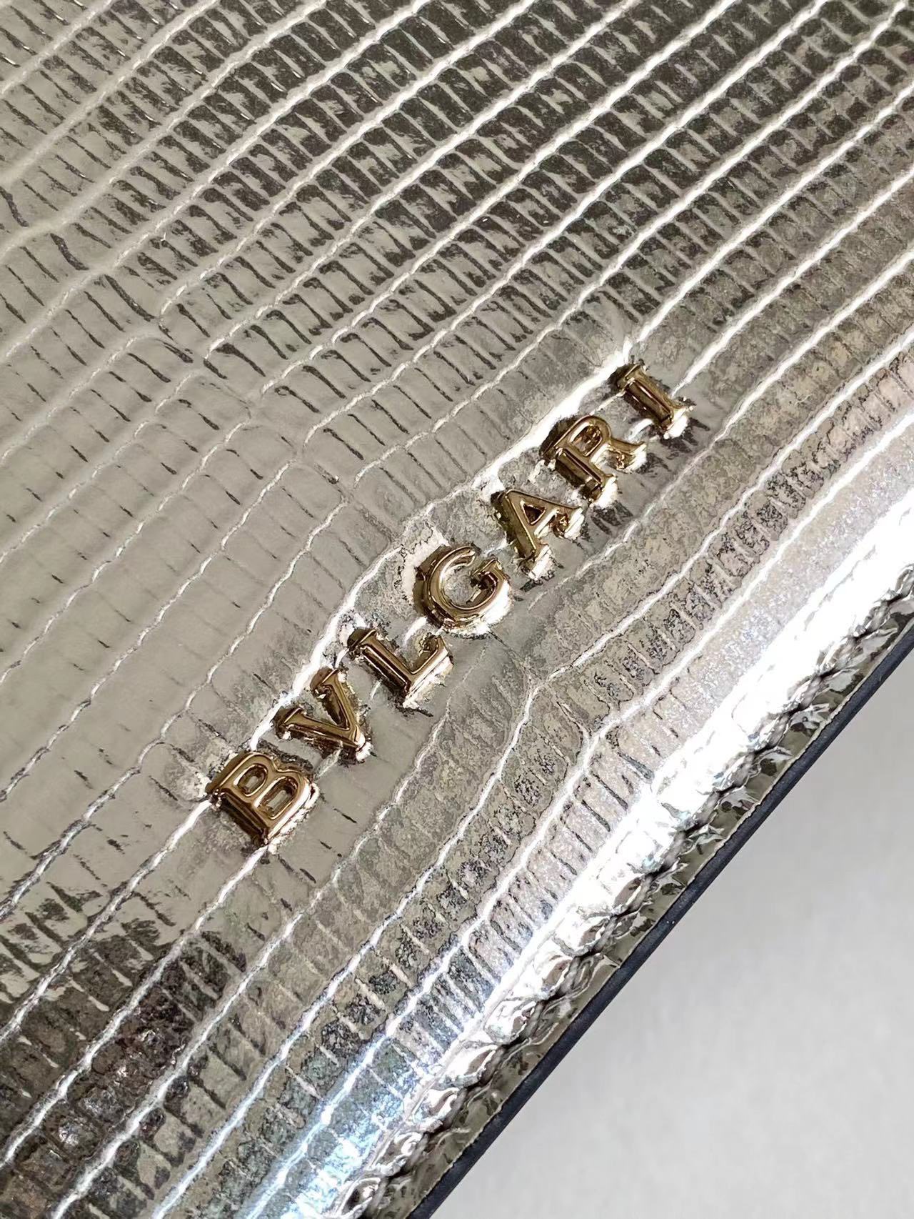 Bulgari Silver Lizard leather Serpenti Forever Crossbody Bag 293341