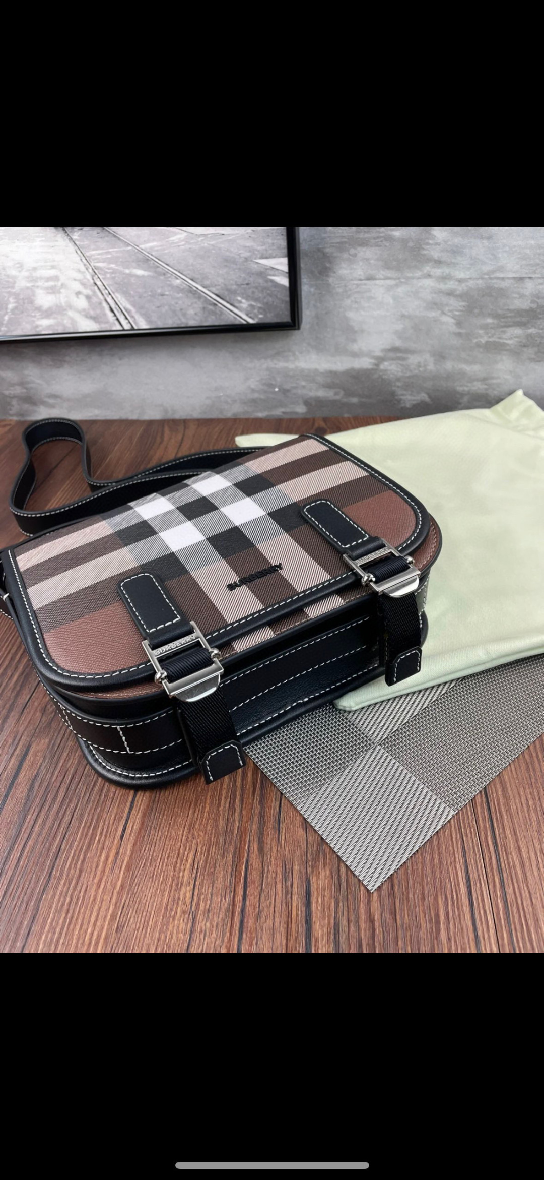Burberry Alfred Check Small Messenger Bag |