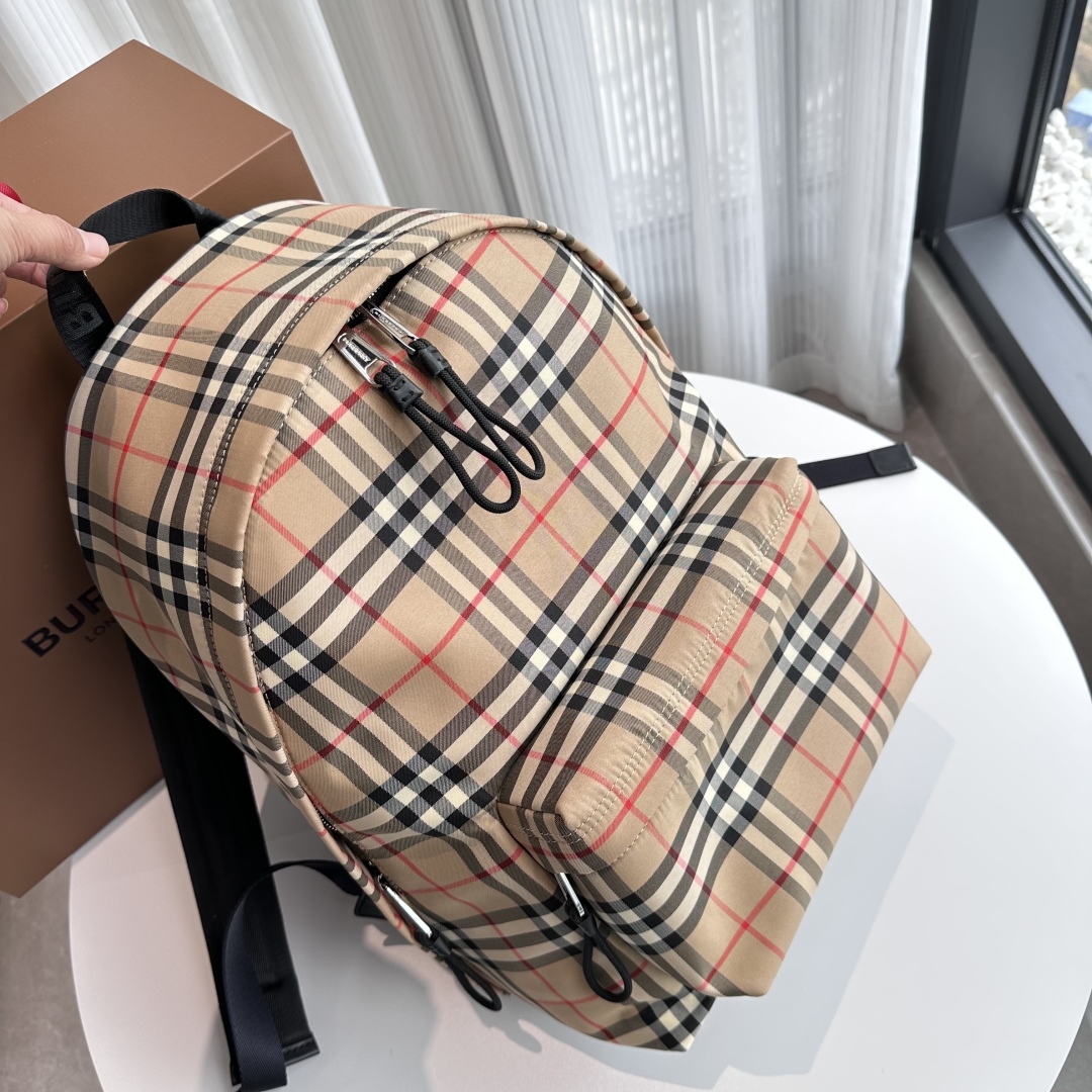 Burberry Backpack In Vintage Check Print Cotton - Beige |