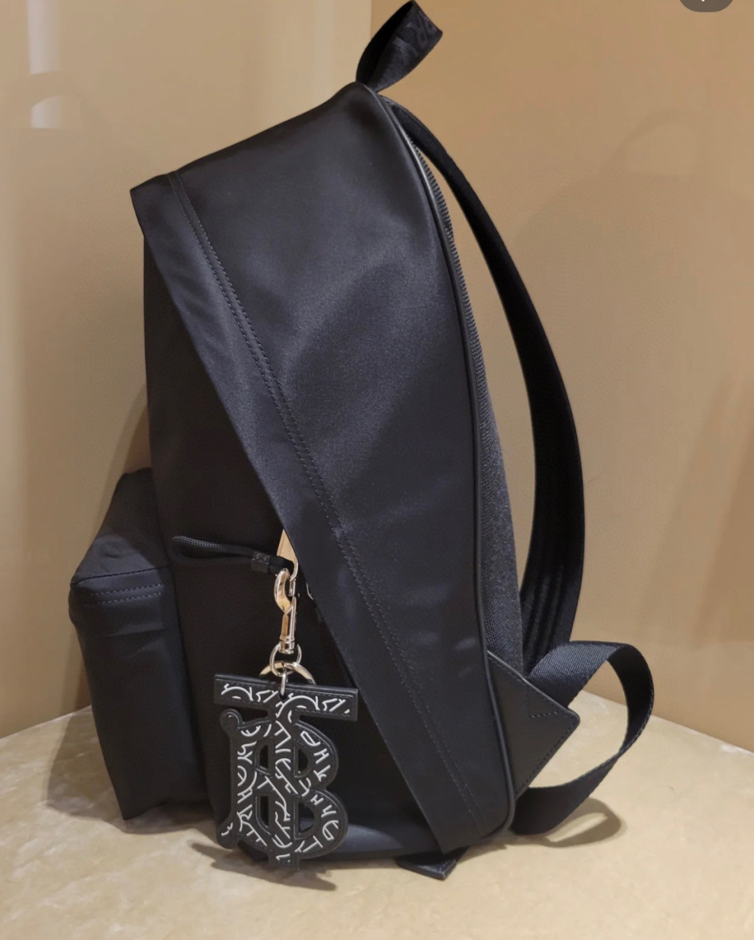 BURBERRY Backpack Nylon Black Stylish FrontPocket Zipper Logo Unisex