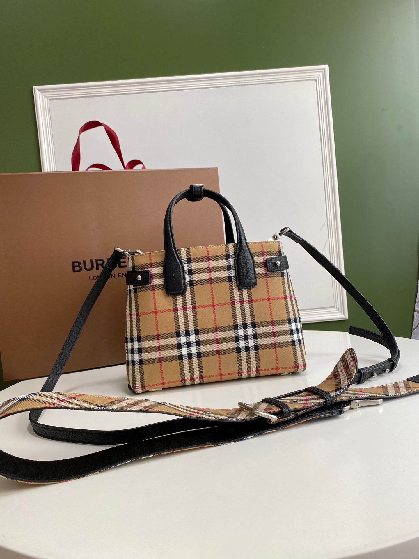 Burberry Checkered Banner Bag