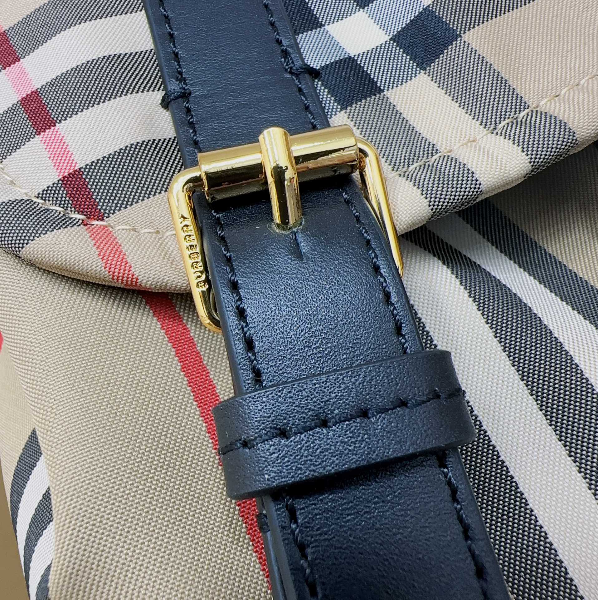 Burberry Black Check Mini Backpack Designer Rucksack