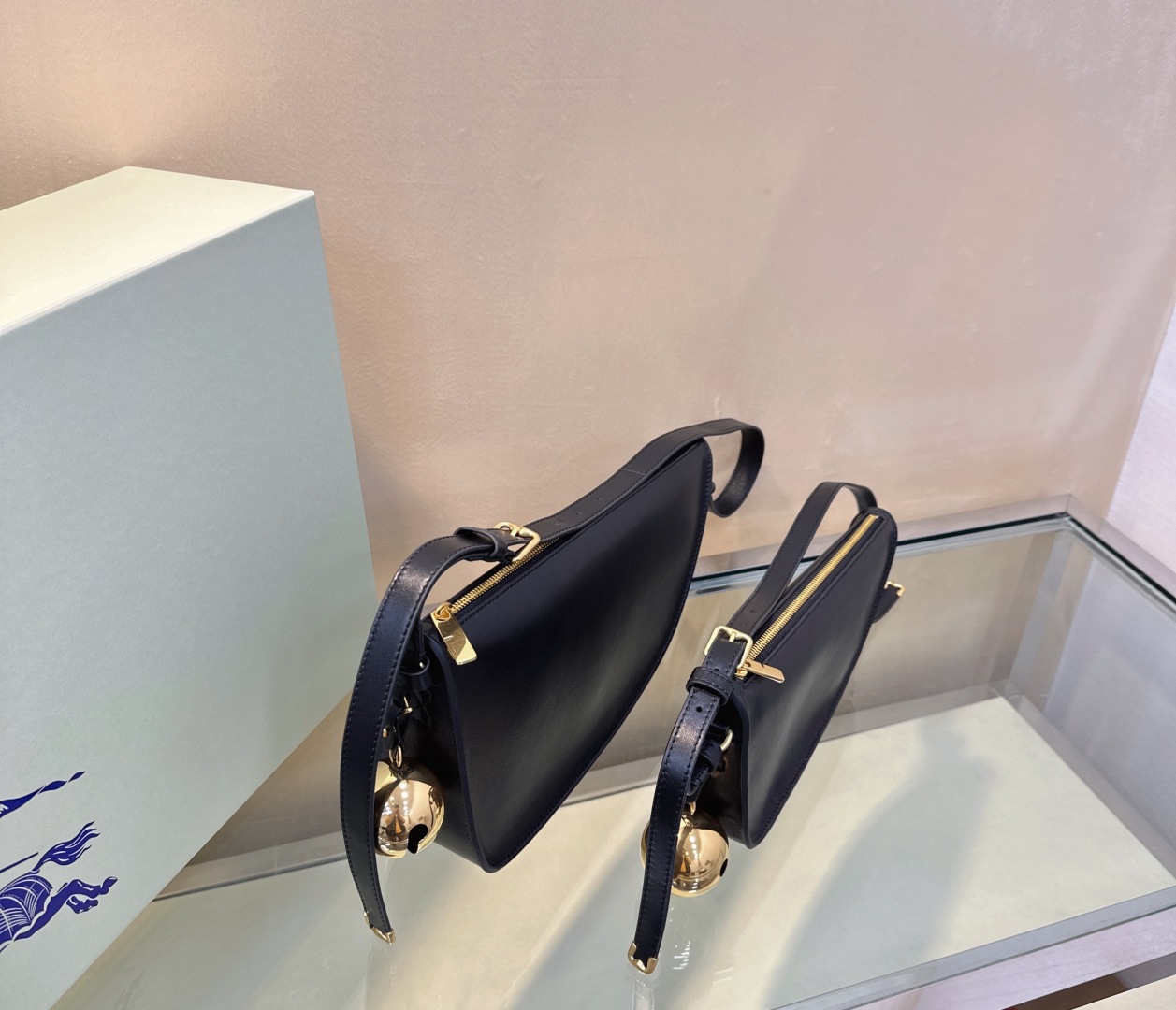 Burberry Black Small Shield Shoulder Bag in Leather For Women Online |