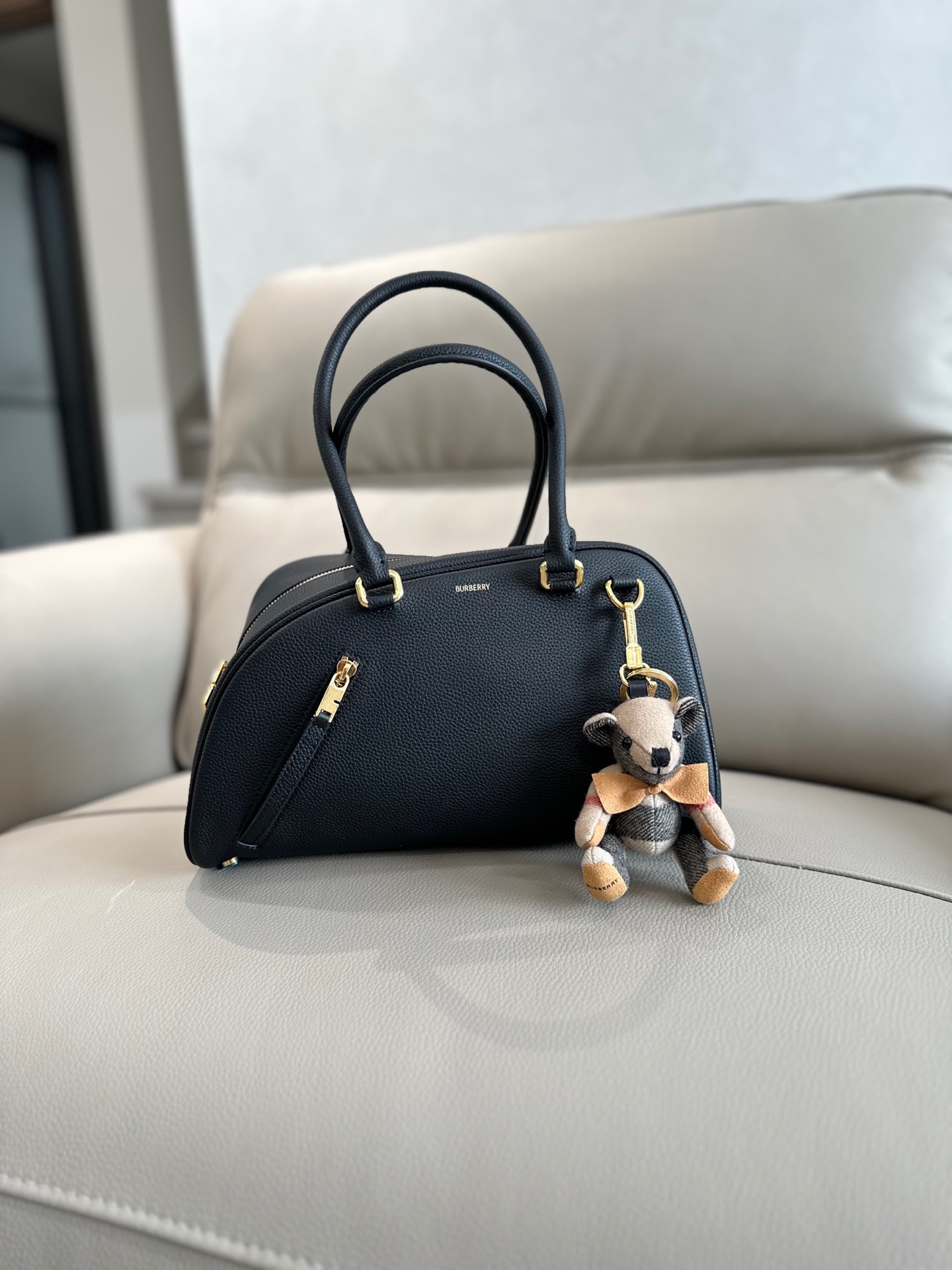 Burberry Black Small Shield Twin Bowling Bag Burberry