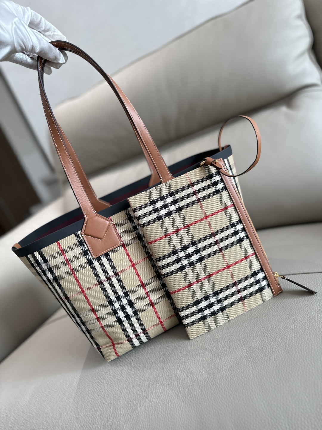 Burberry Brown / Black Heritage London Checked Tote 8066163