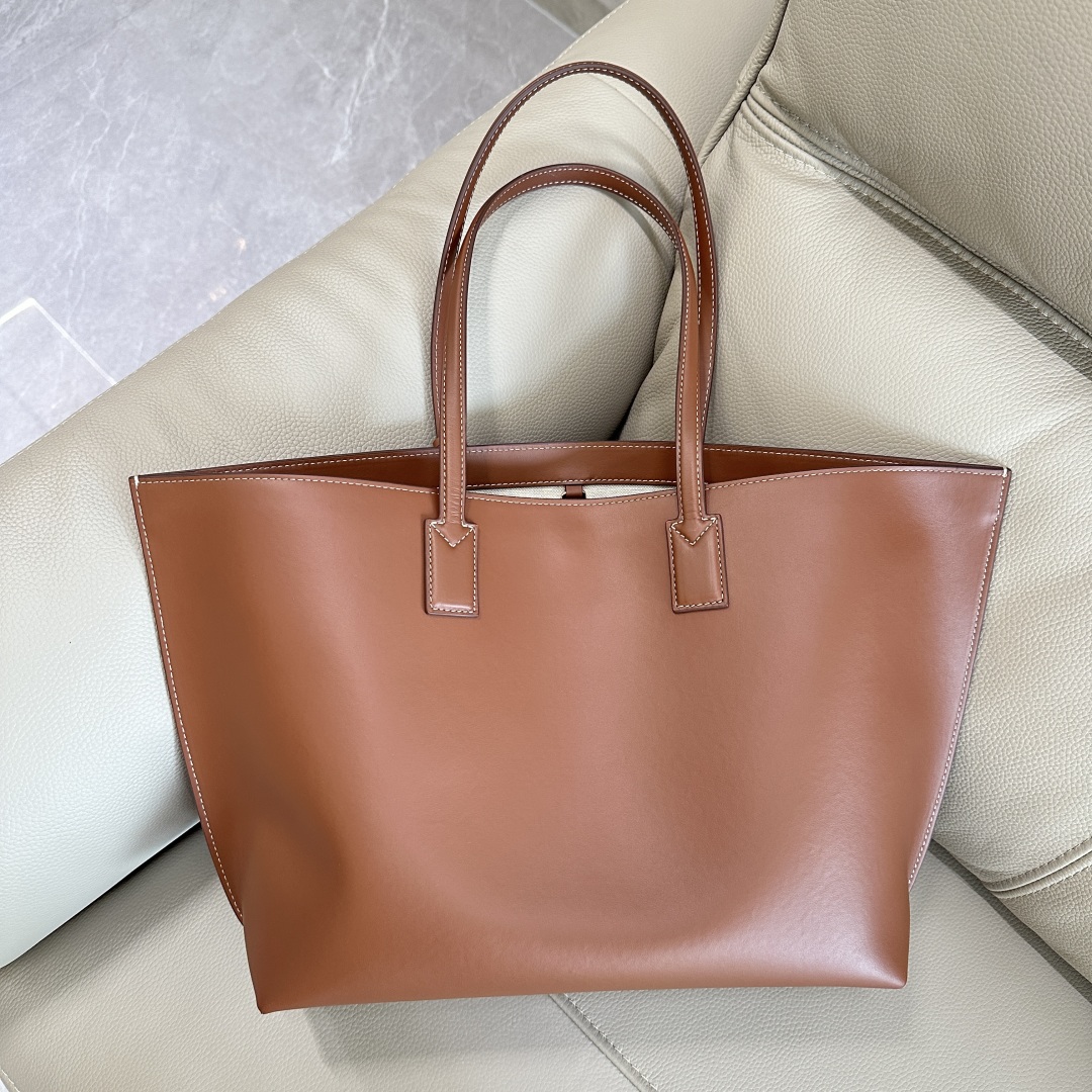 Burberry Brown Smooth Leather TB Tote Bag