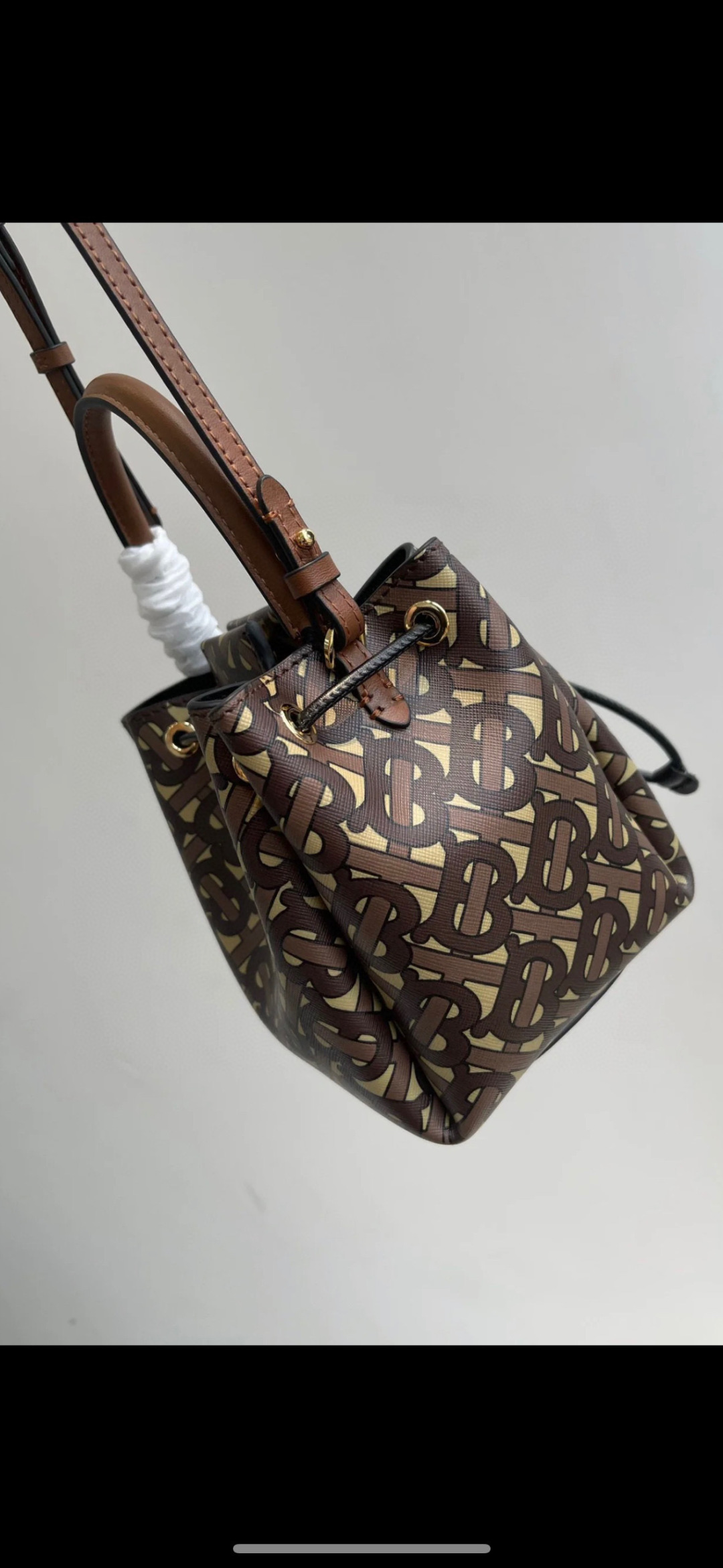 Burberry Brown TB Monogram Bucket Bag Burberry