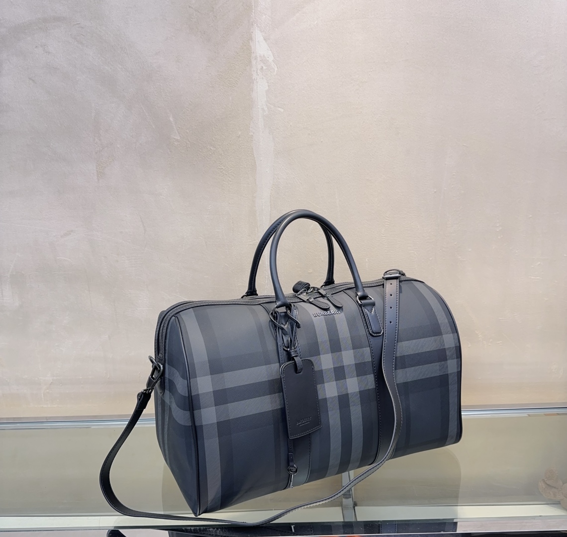 Burberry Burberry Charcoal Check Holdall Bag