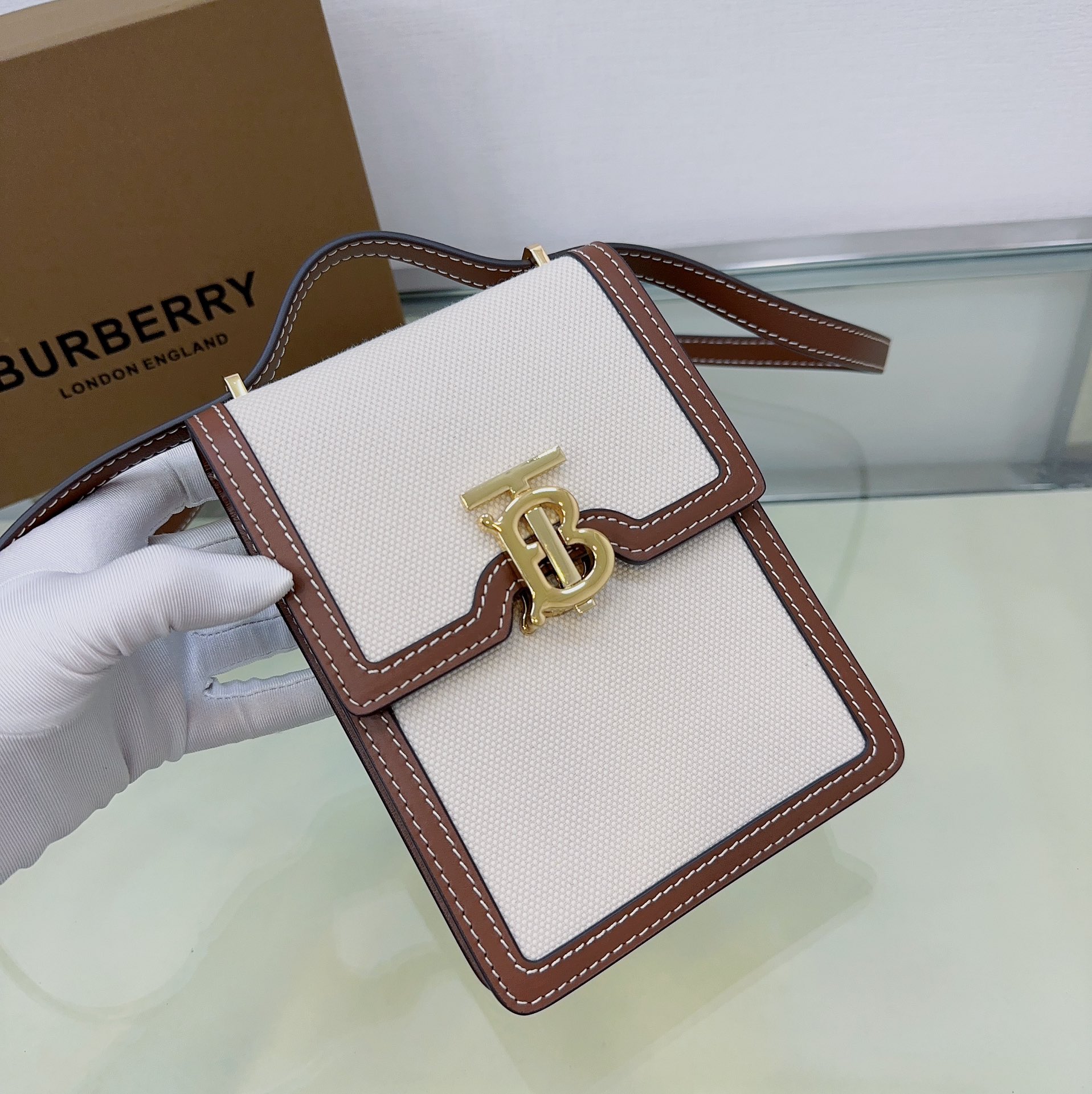 Burberry Canvas Crossbody Bag - Brown Crossbody Bags