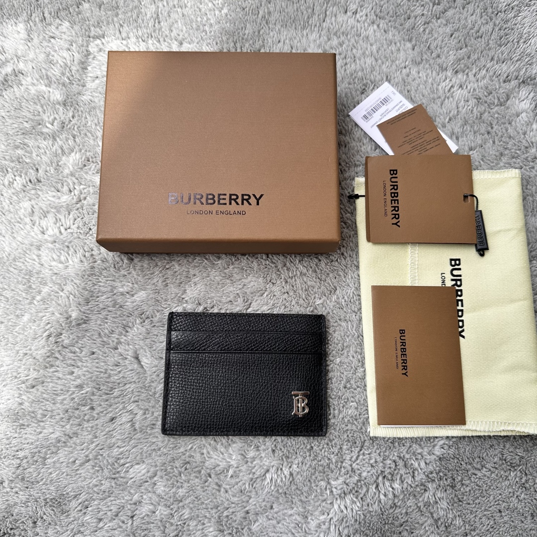 Burberry Card Holder Black Leather Unisex Made in Italy