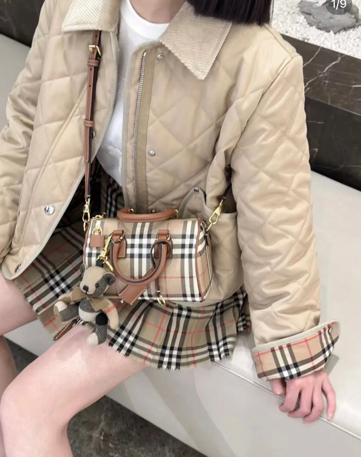 Burberry Check Bowling Mini Bag | Neutrals BURBERRY  04779