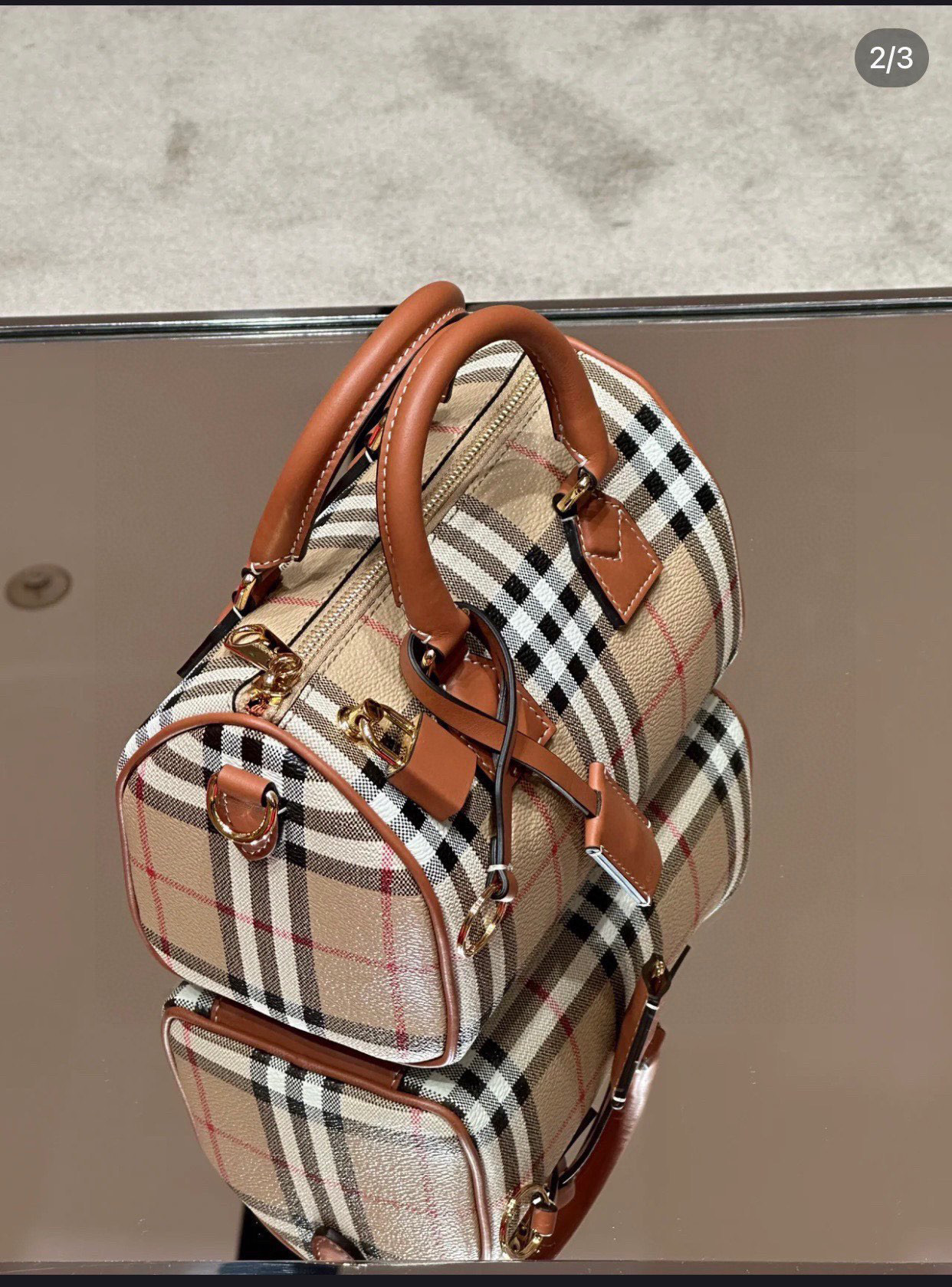 Burberry Check Bowling Mini Bag | Neutrals BURBERRY  04779