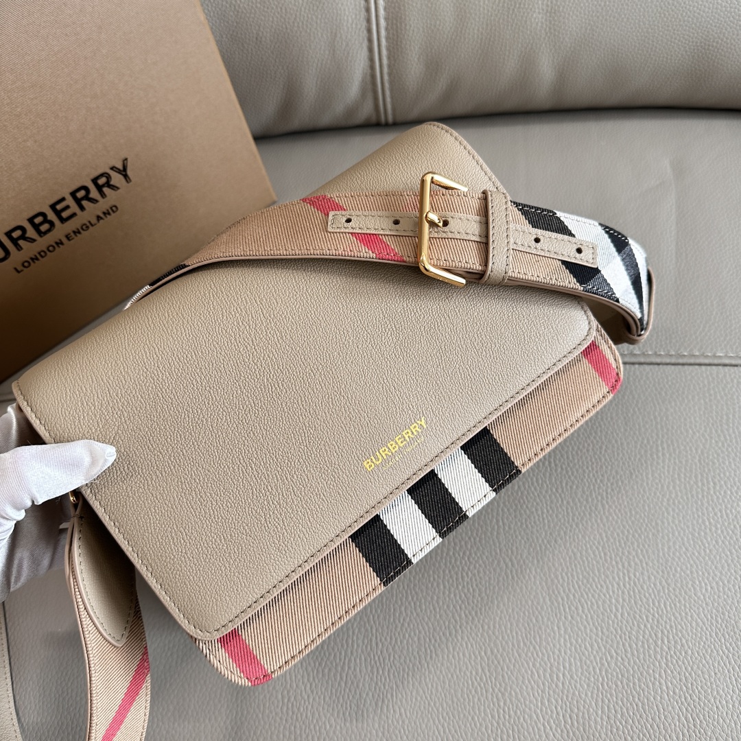 Burberry Check Canvas & Leather Shoulder Bag Women's Beige | eBay