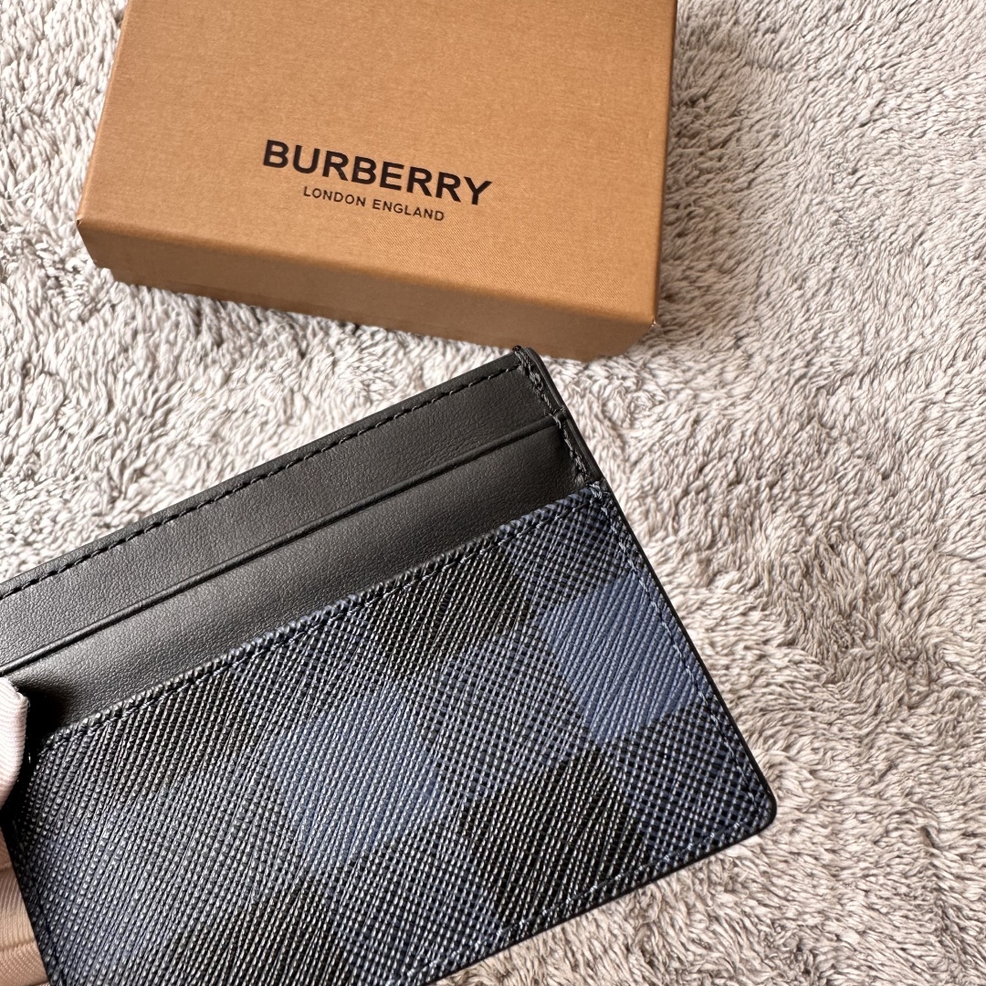 Burberry Check Card Holder Navy