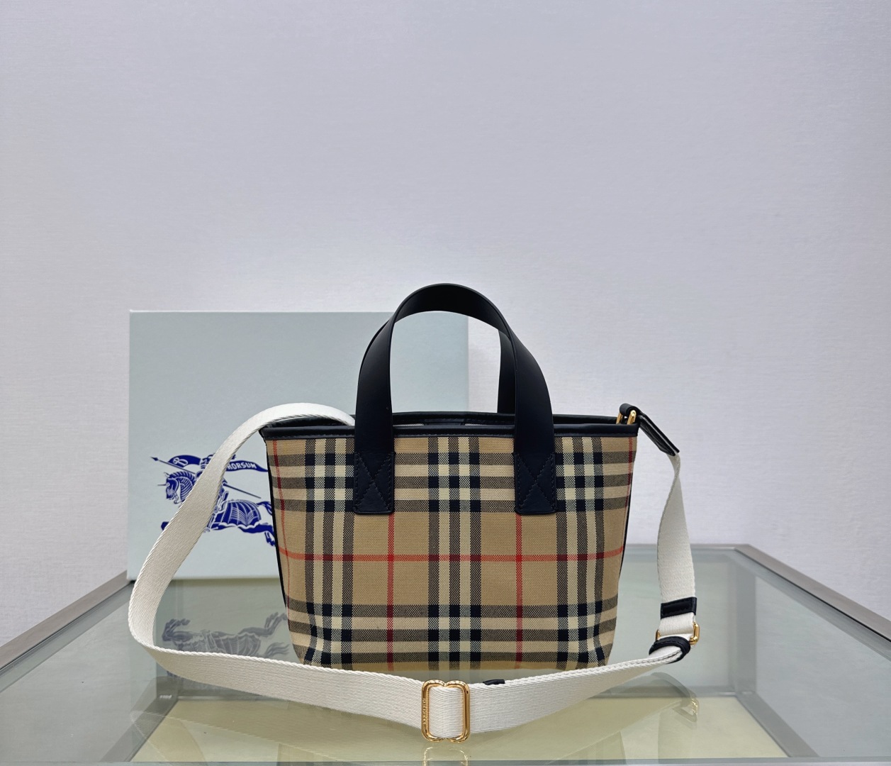 Burberry Check print cotton tote bag - Burberry