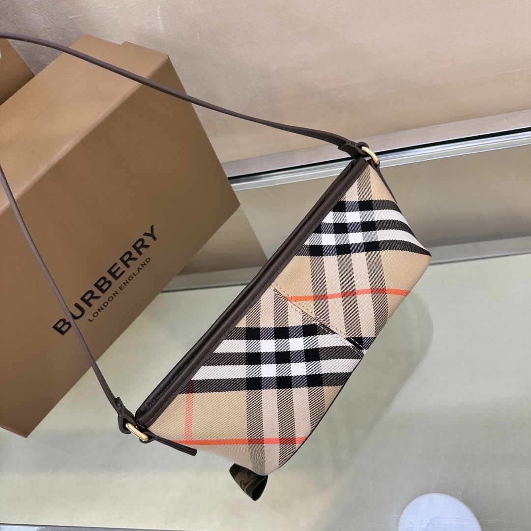 Burberry Check shoulder bag in beige - Burberry