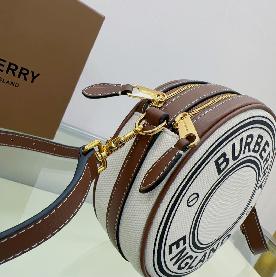 BURBERRY Cotton Canvas Mini Louise Crossbody Bag Natural