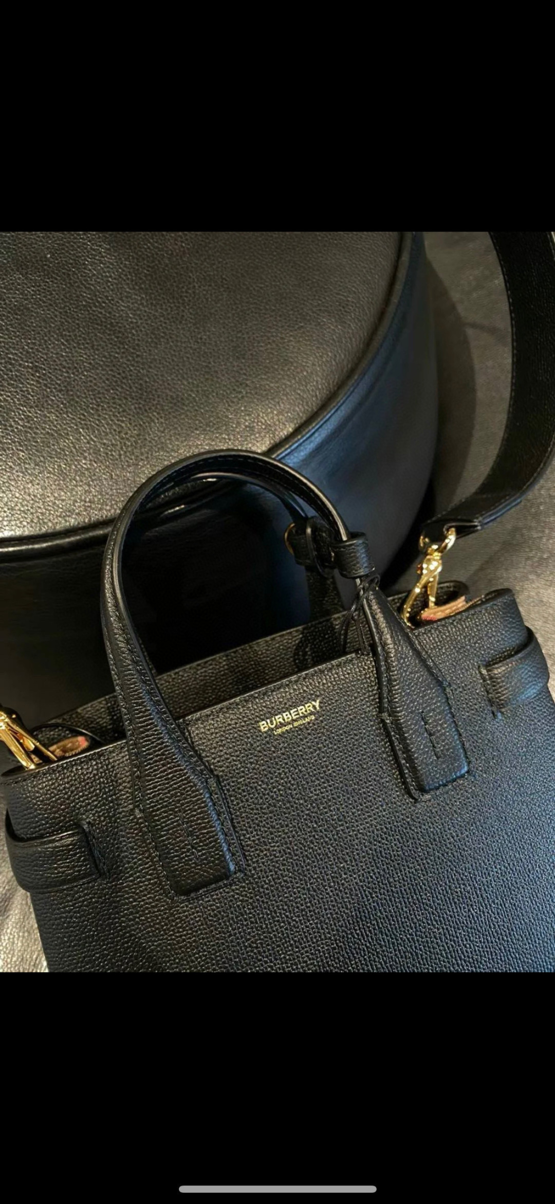 BURBERRY Derby Calfskin Vintage Check Medium Banner