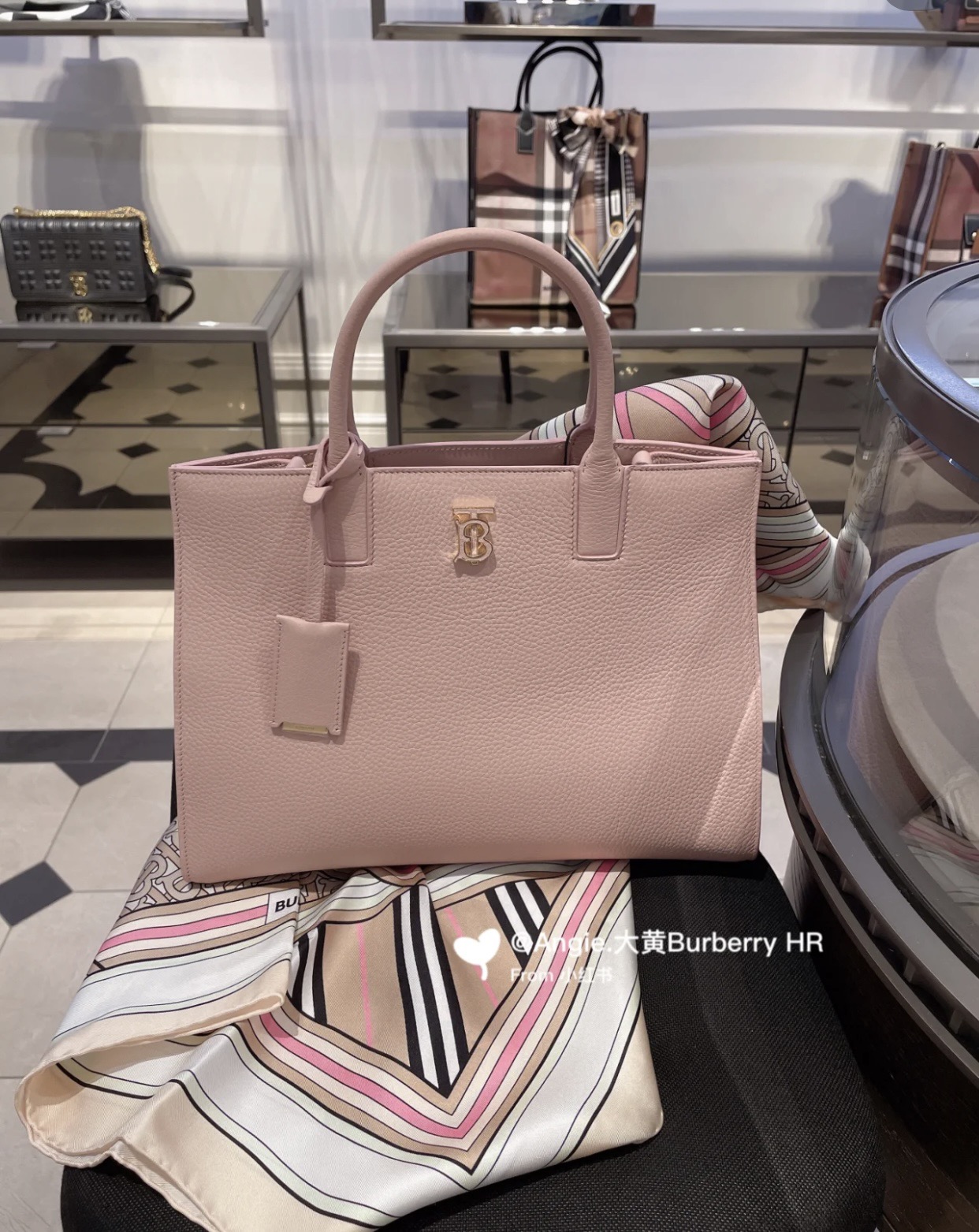 Burberry Dusky Pink Leather Mini Frances Tote | eBay