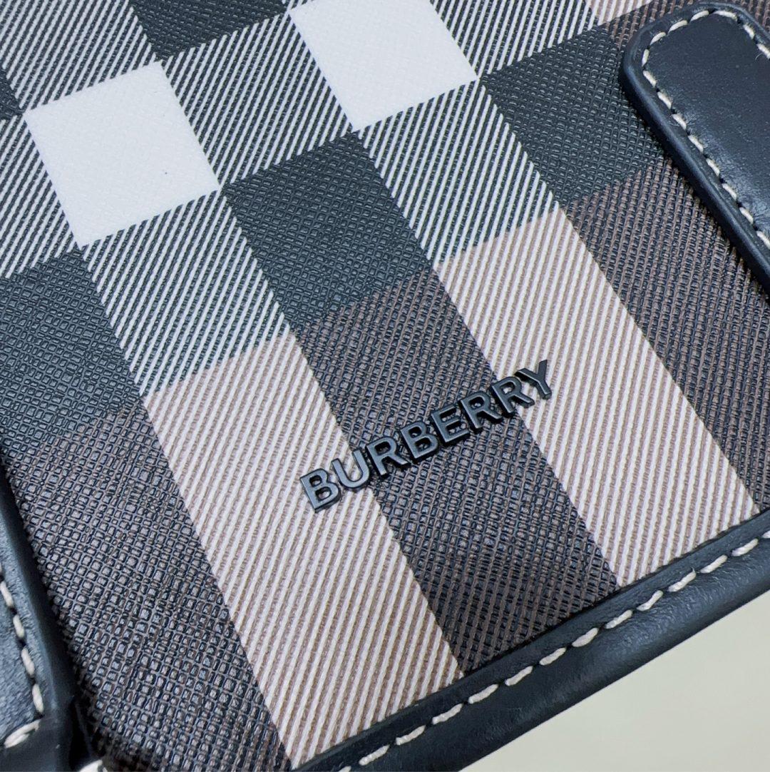 BURBERRY E-Canvas Giant Check Rider Crossbody Dark