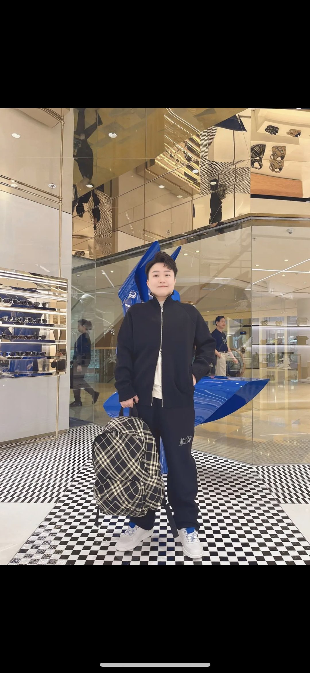 Burberry EKD Checked Backpack | Black  Burberry  01099